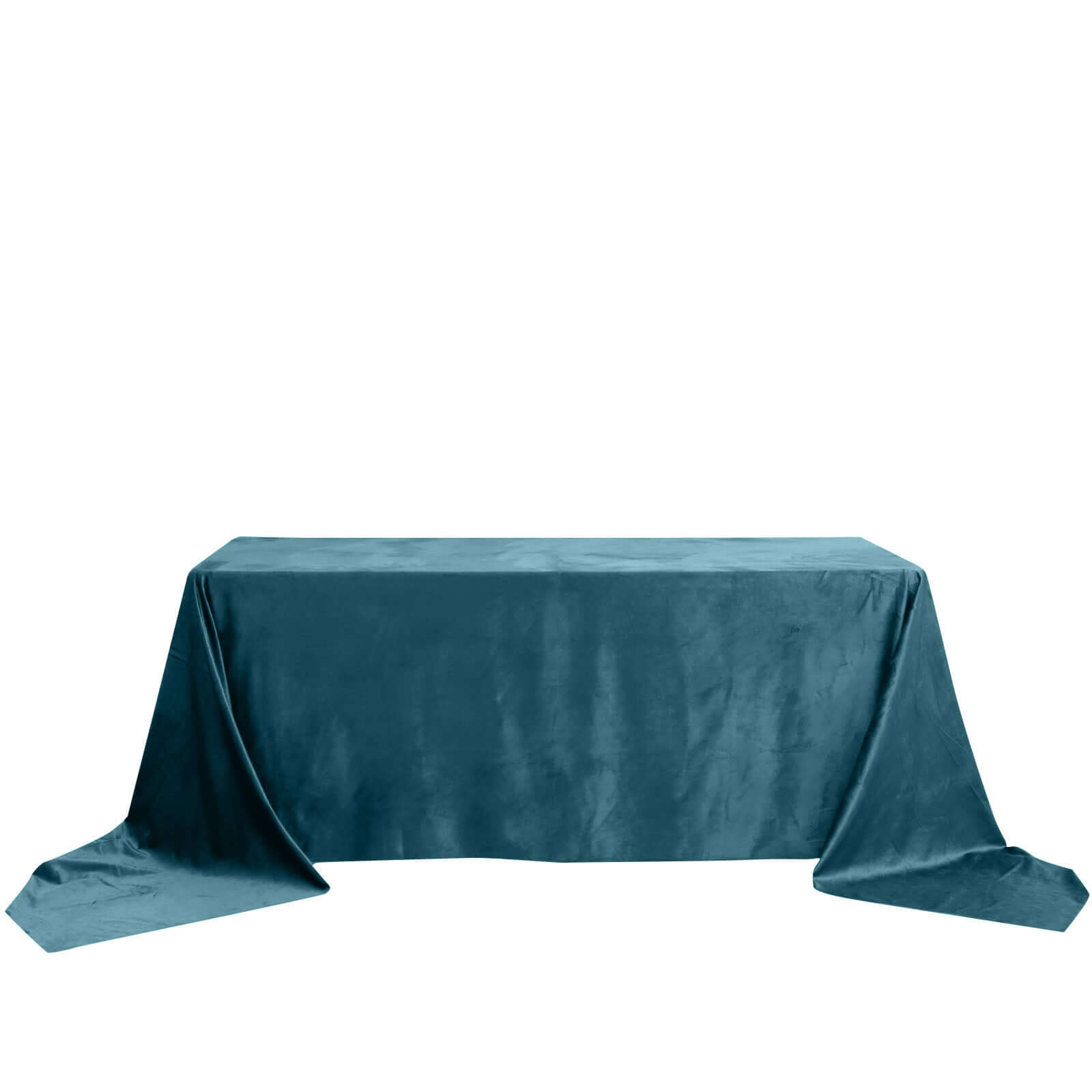 Premium Velvet 90x156 Rectangle Tablecloth Hunter Peacock Teal - Reusable Soft & Seamless Table Cover