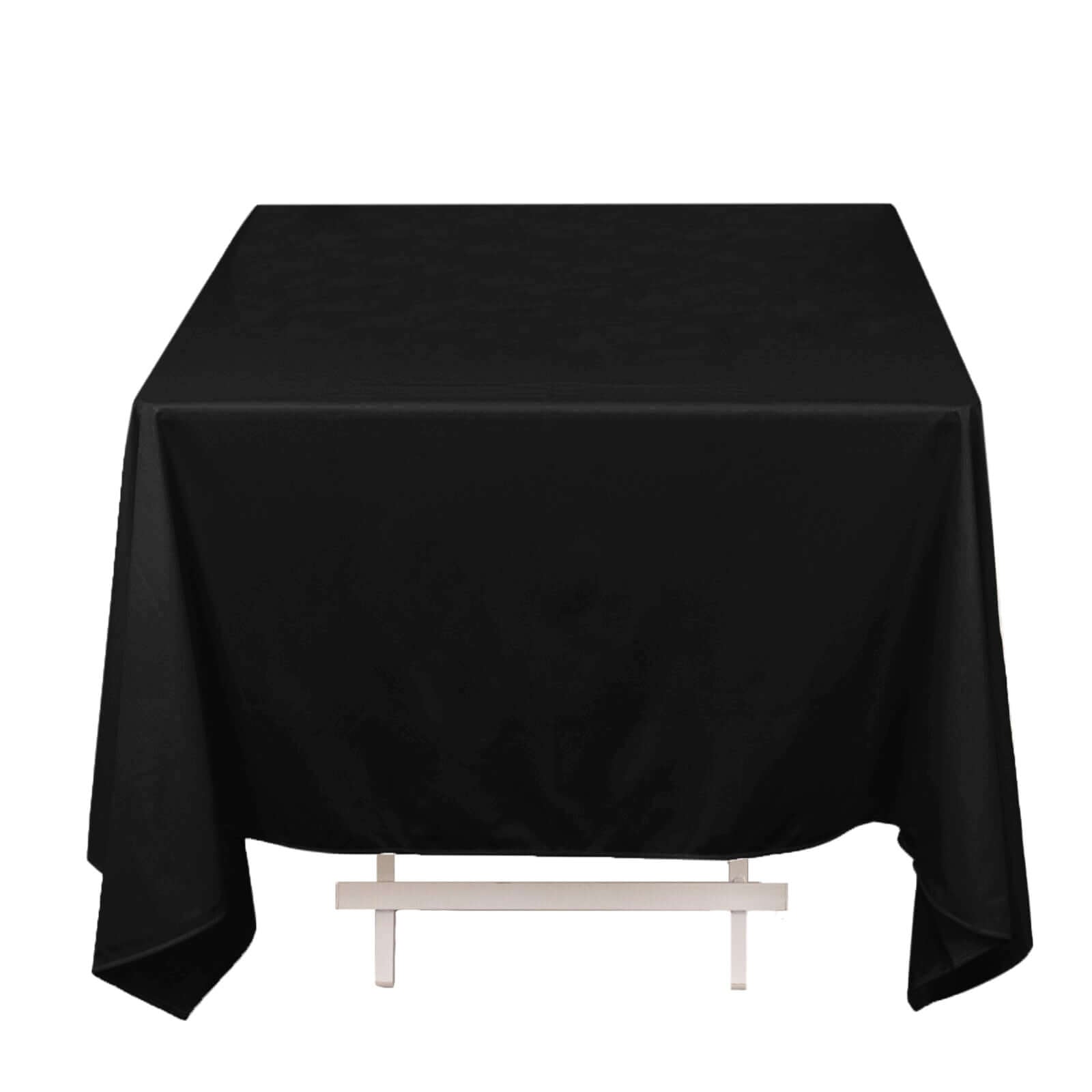 Premium Scuba Square 70x70 Tablecloth Black - Wrinkle Free & Stain Resistant Table Cover