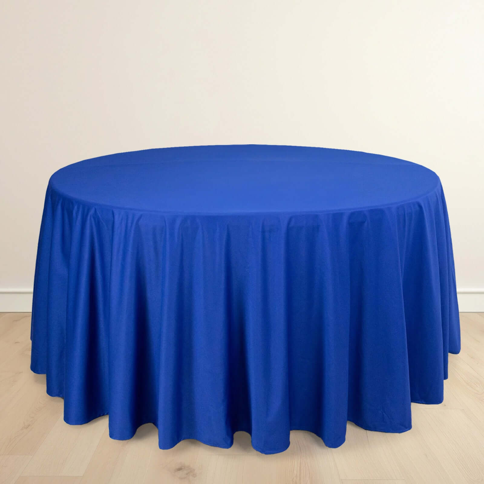 Premium Scuba Round 120 Tablecloth Royal Blue - Wrinkle Free & Stain Resistant Seamless Table Cover