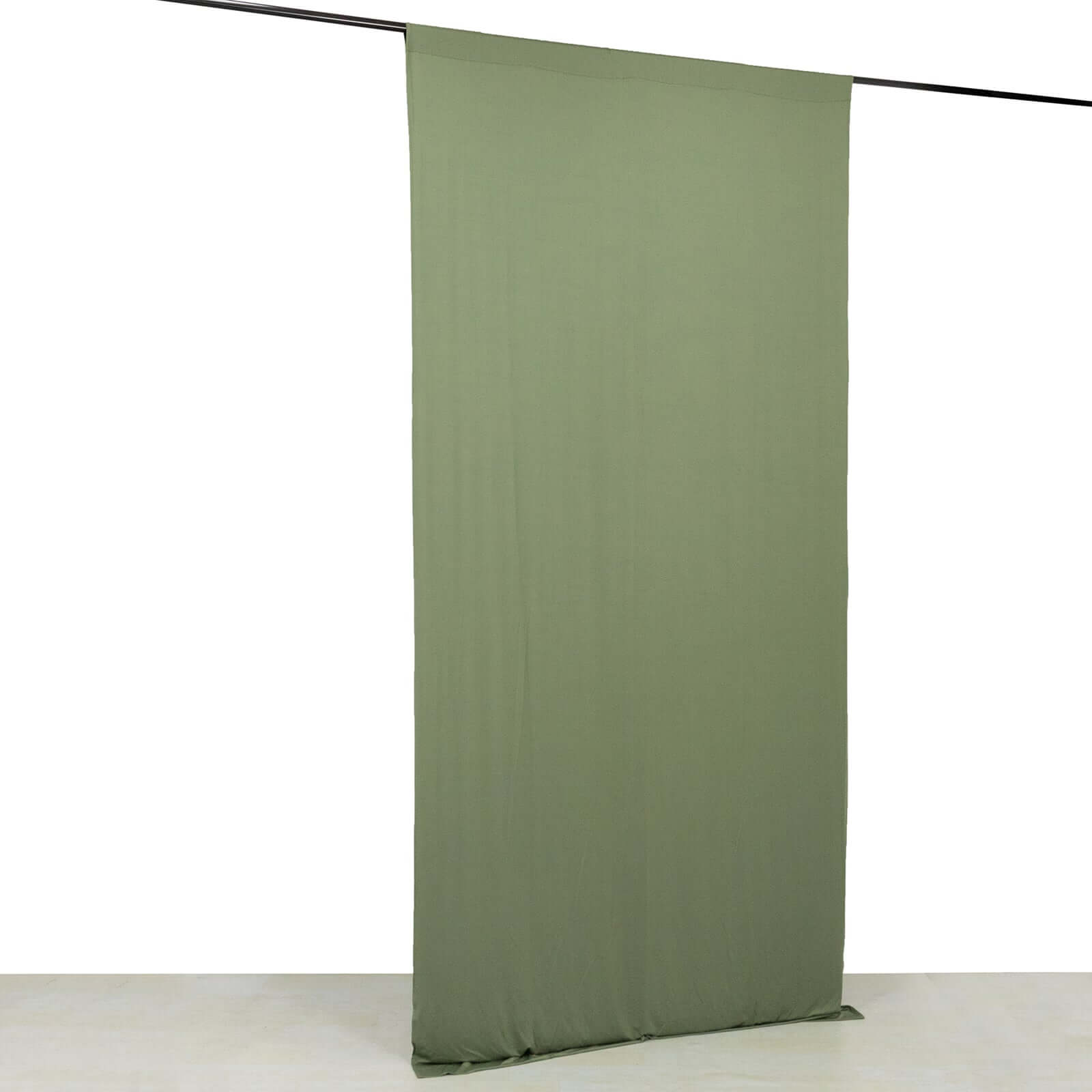 Dusty Sage Green 4-Way Stretch Spandex Event Curtain Drapes, Wrinkle Free Backdrop Event Panel with Rod Pockets - 5ftx10ft