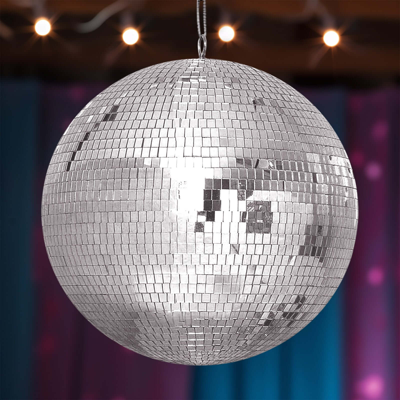 20 Large Silver Foam Disco Mirror Ball With Hanging Swivel Ring, Holiday Party Decor