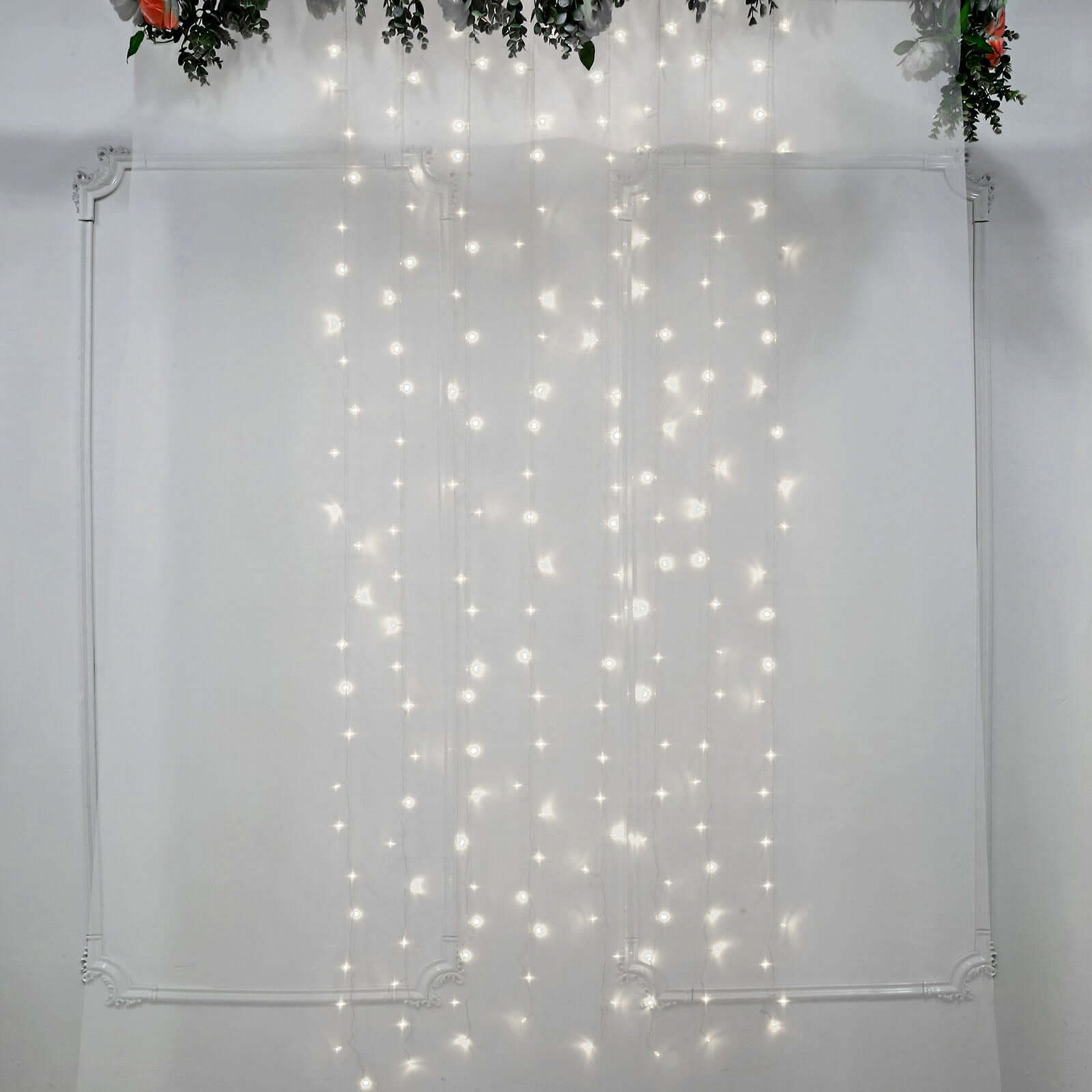 5ftx8ft Cool White 192 LED Icicle Curtain Fairy String Lights with 8 Modes