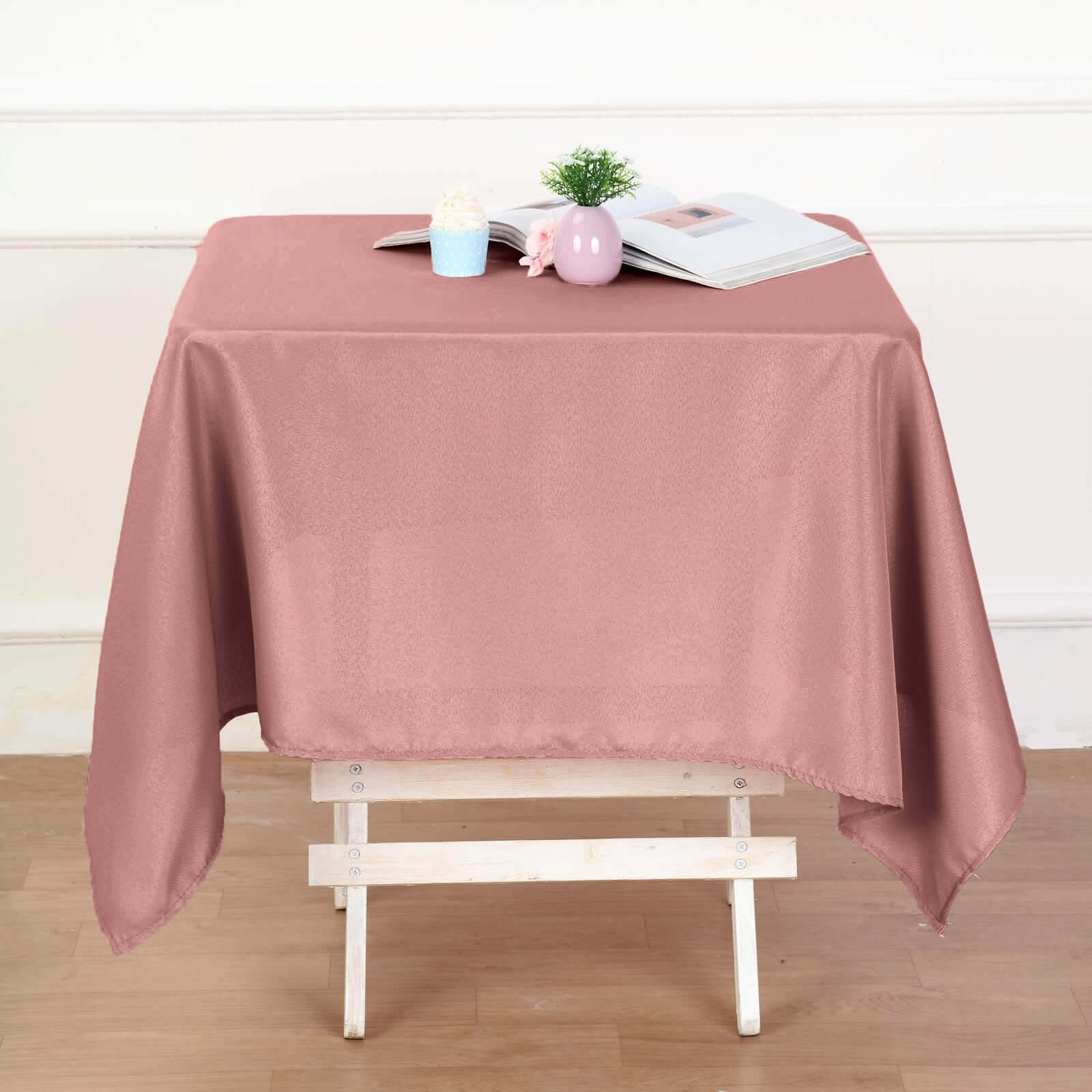 Polyester Square 54x54 Tablecloth Dusty Rose - Wrinkle-Resistant & Durable Table Cover