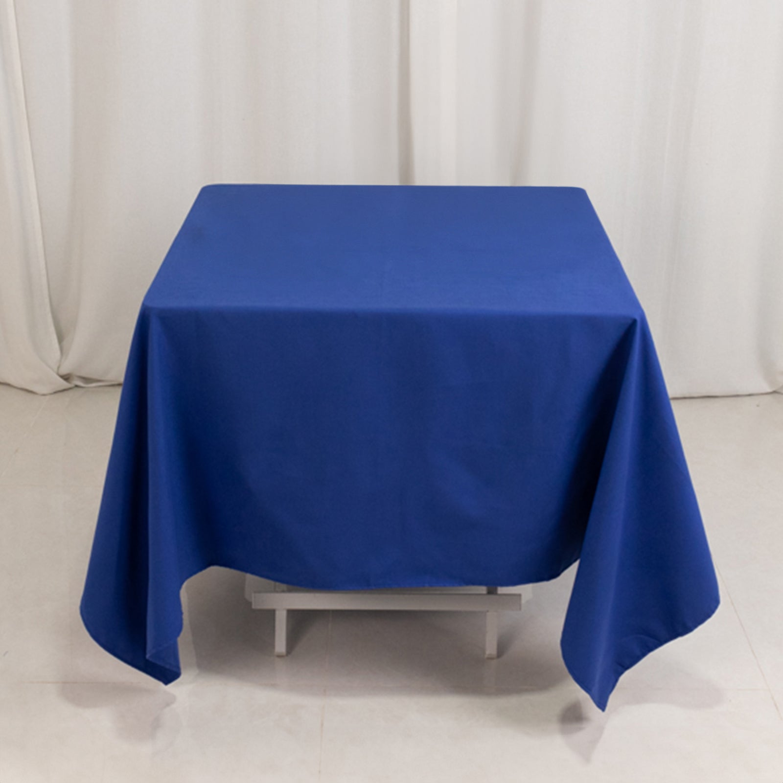 Cotton Blend 70x70 Square Tablecloth Royal Blue - Wrinkle-Resistant Fabric Table Cover