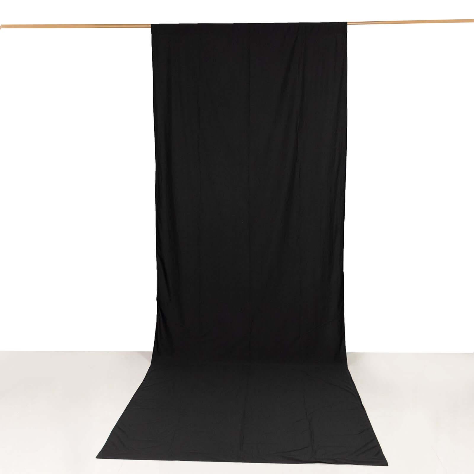 Black Scuba Polyester Event Curtain Drapes, Durable Flame Resistant Backdrop Event Panel Wrinkle Free with Rod Pockets - 5ftx14ft