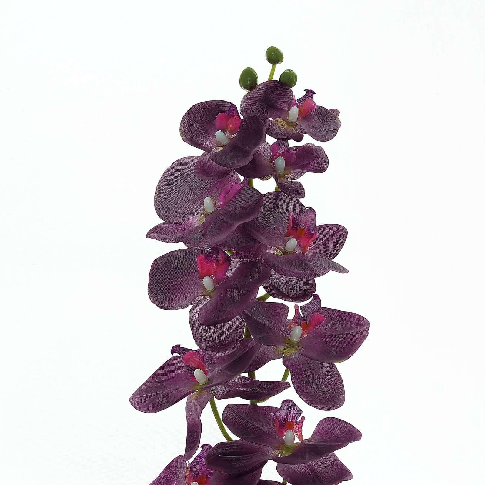 2 Stems 40 Tall Eggplant Artificial Silk Orchid Flower Bouquets