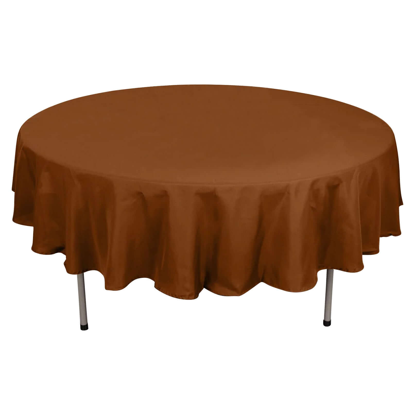 Polyester 90 Round Tablecloth Cinnamon Brown - Stain & Wrinkle-Resistant Table Cover