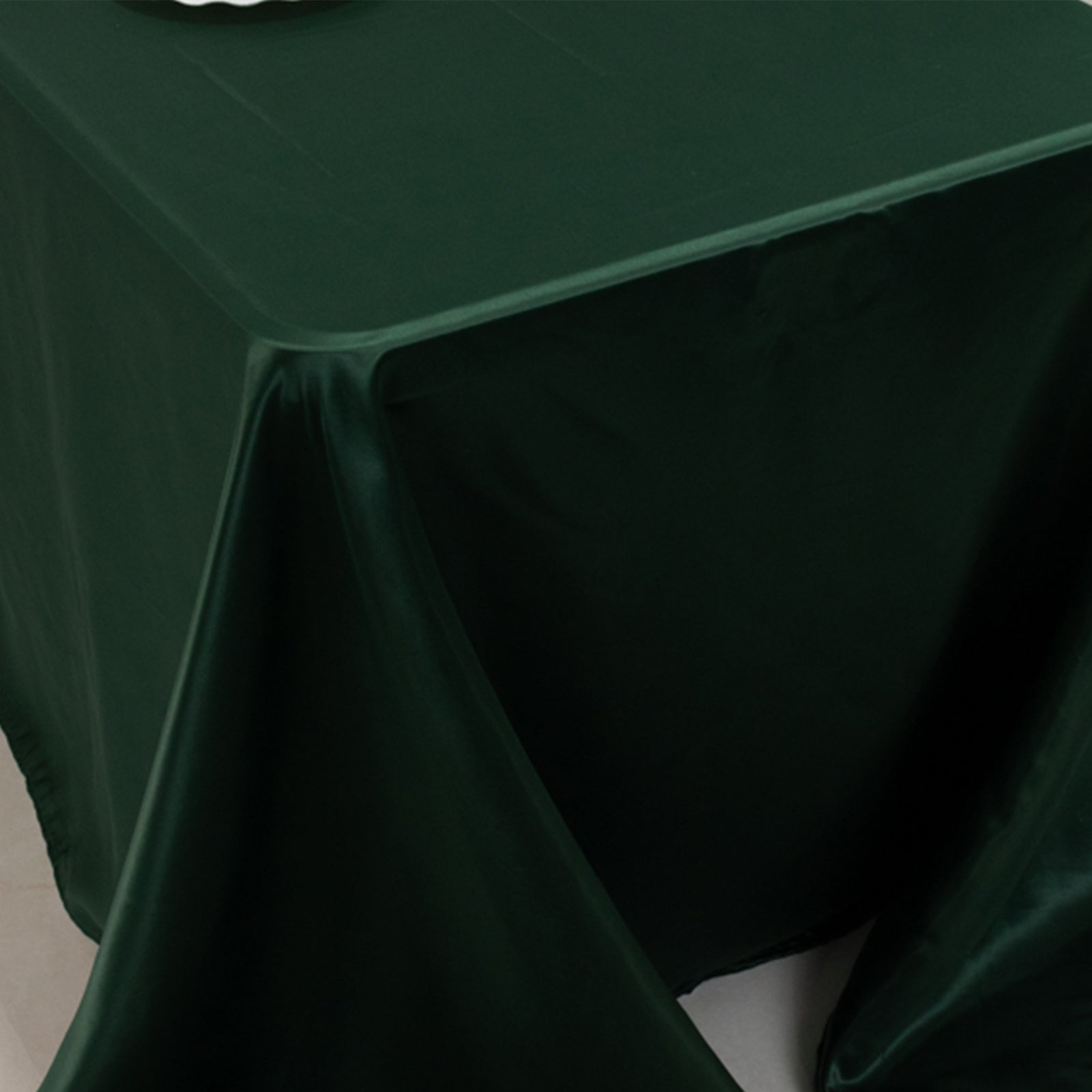 Lamour Satin 90x156 Rectangle Tablecloth Hunter Emerald - Luxurious, Soft Seamless Table Cover