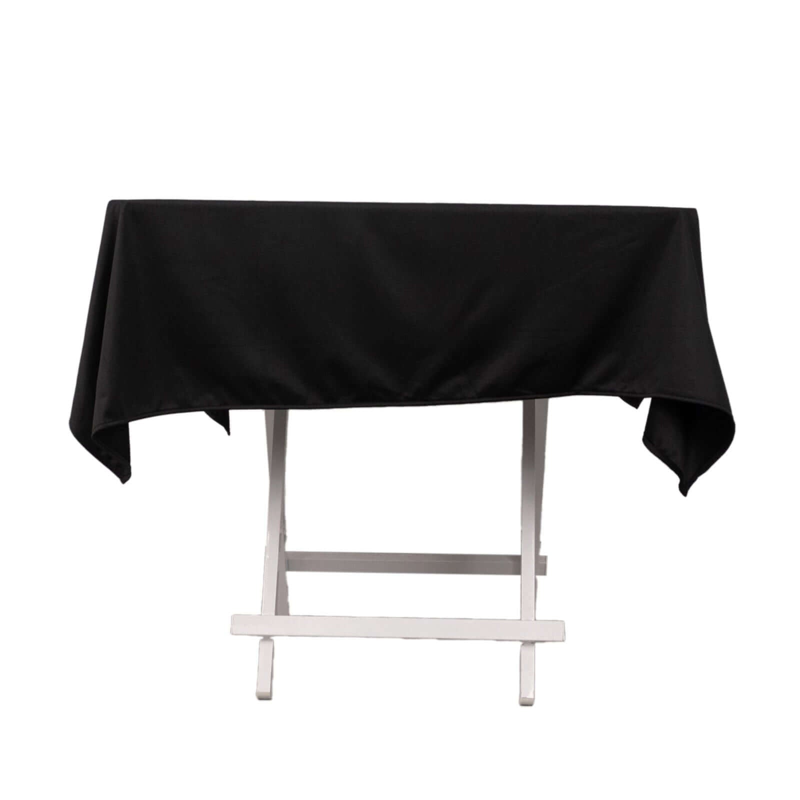 Premium Scuba Square 54x54 Tablecloth Black - Wrinkle Free & Stain Resistant Table Cover