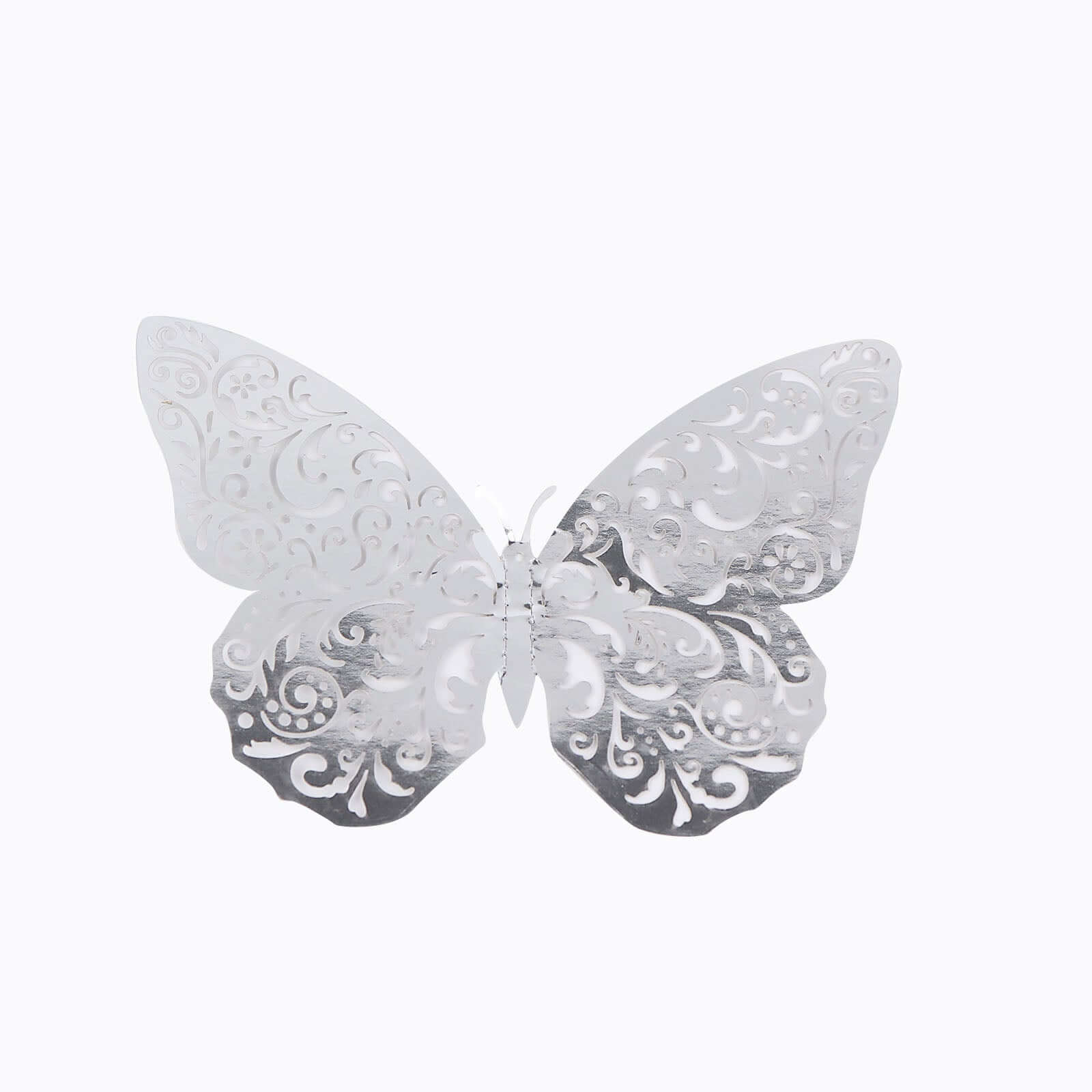 12-Pack 3D Butterfly Wall Decals, DIY Removable Mural Stickers Silver Cake Decorations Eye-Catching Design