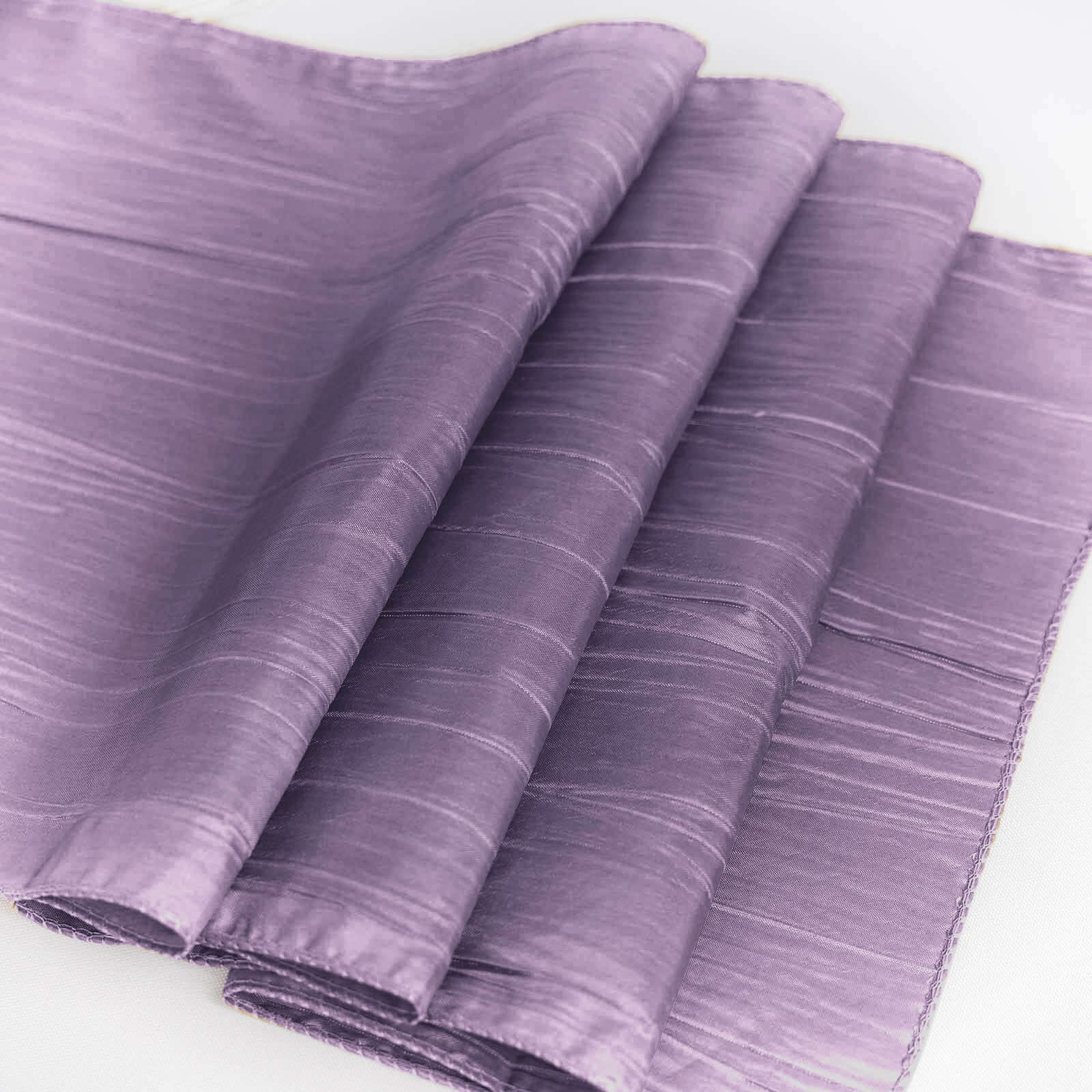 Taffeta 12x108 Table Runner Violet Amethyst - Accordion Crinkle Design