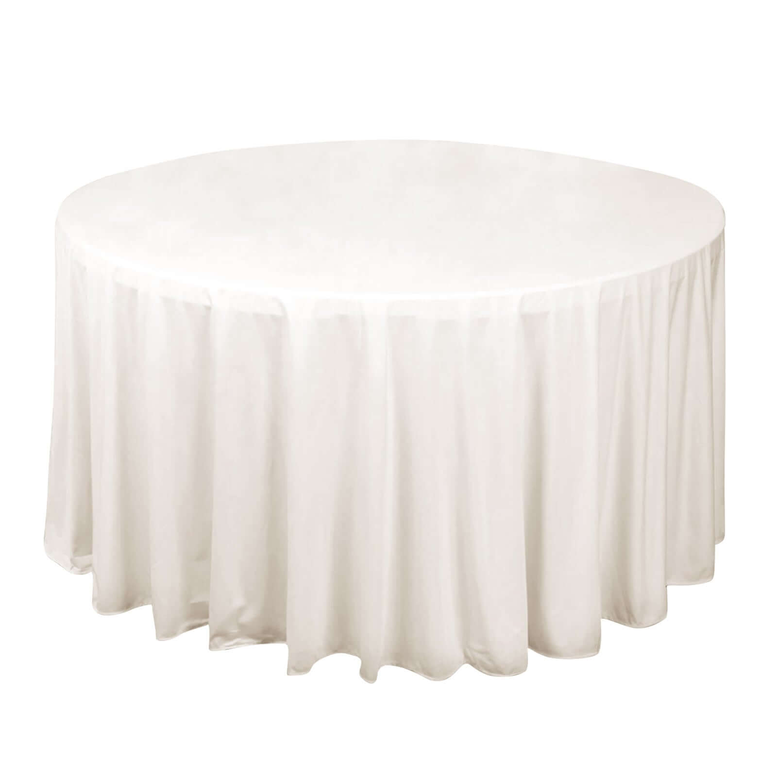 Premium Scuba Round 120 Tablecloth Ivory - Wrinkle Free & Stain Resistant Seamless Table Cover