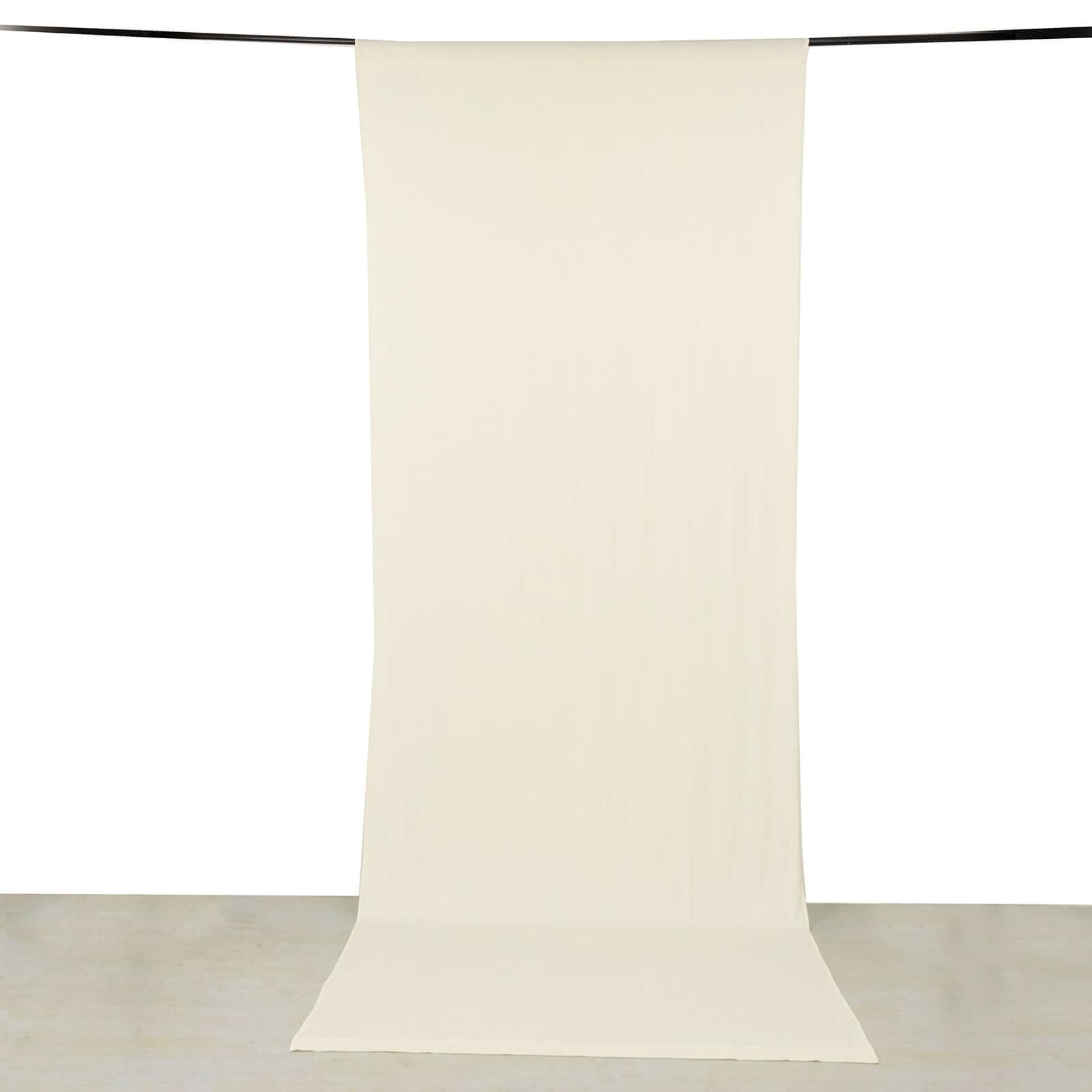 Ivory 4-Way Stretch Spandex Event Curtain Drapes, Wrinkle Free Backdrop Event Panel with Rod Pockets - 5ftx14ft