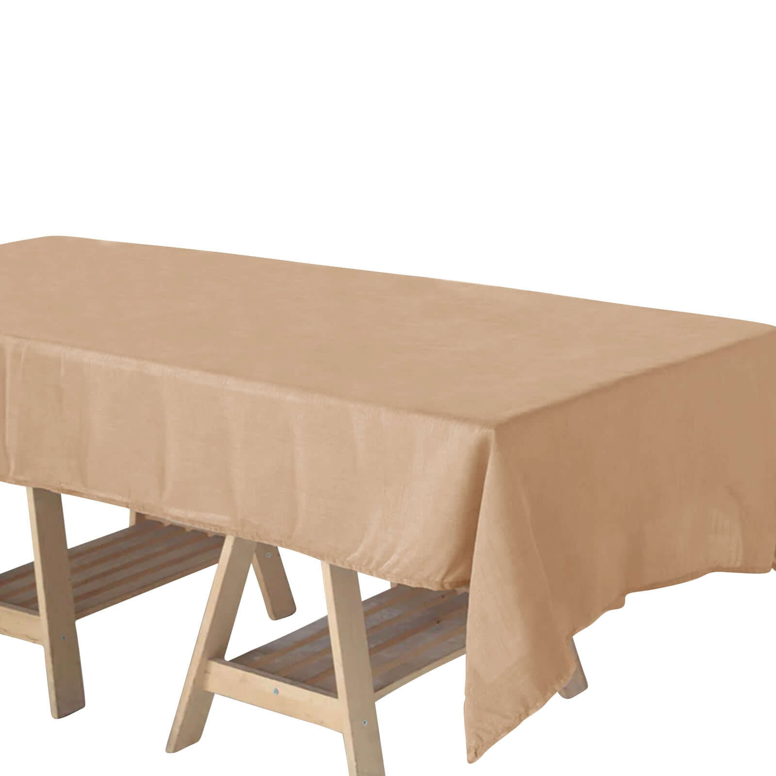 Faux Linen 60x102 Rectangular Tablecloth Natural - Slubby Textured & Wrinkle Resistant Table Cover