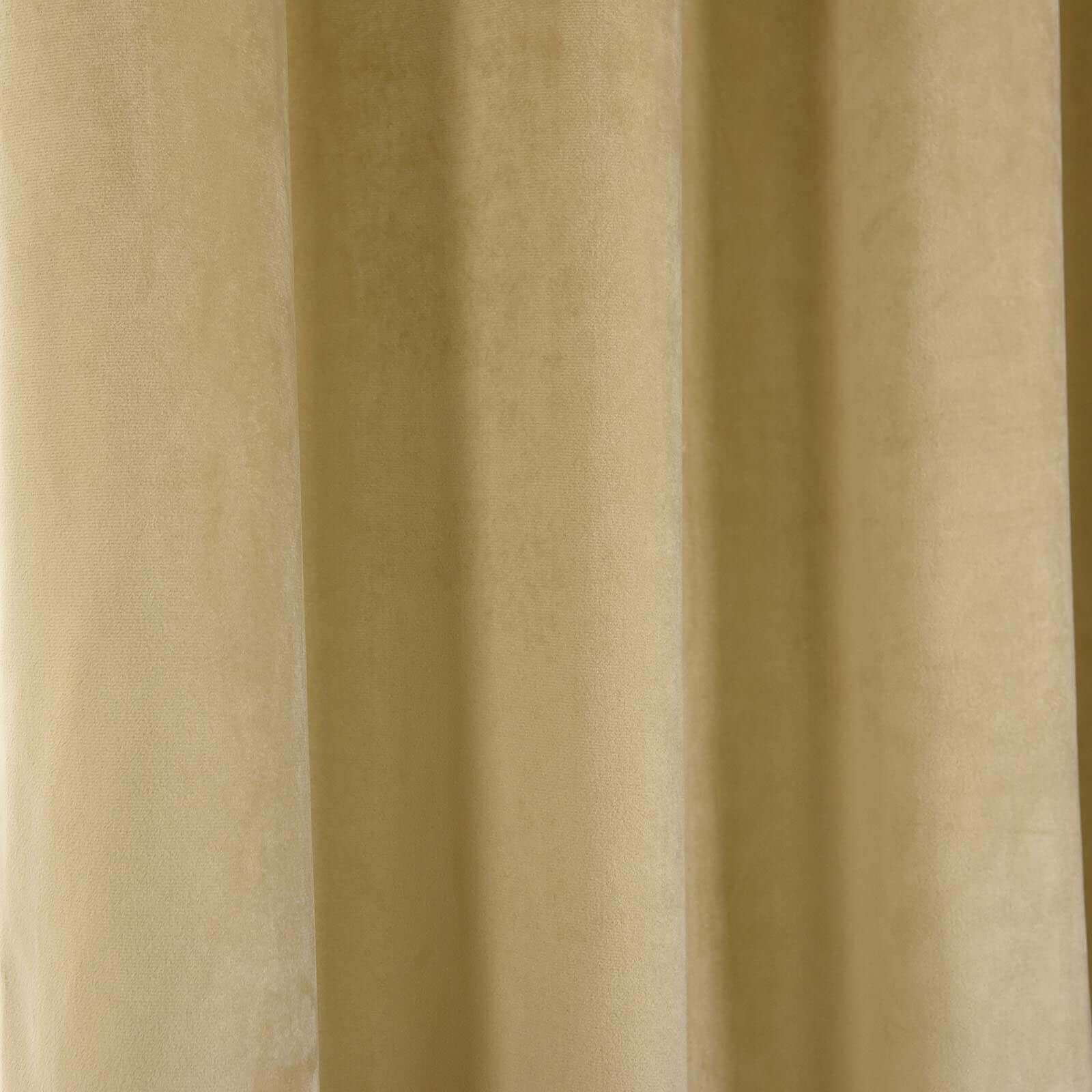 2 Pack Champagne 330 GSM Premium Velvet Thermal Blackout Curtains With Chrome Grommet Window Treatment Panels - 52x64