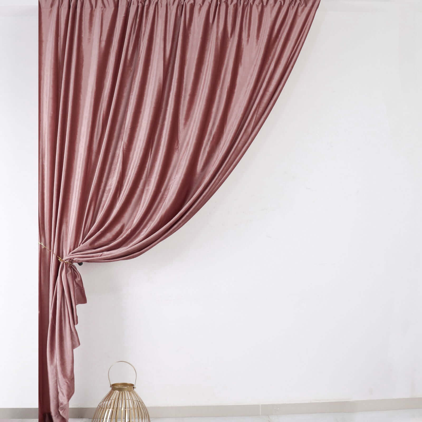 8ftx8ft Dusty Rose Premium Smooth Velvet Event Curtain Drapes, Privacy Backdrop Event Panel with Rod Pocket