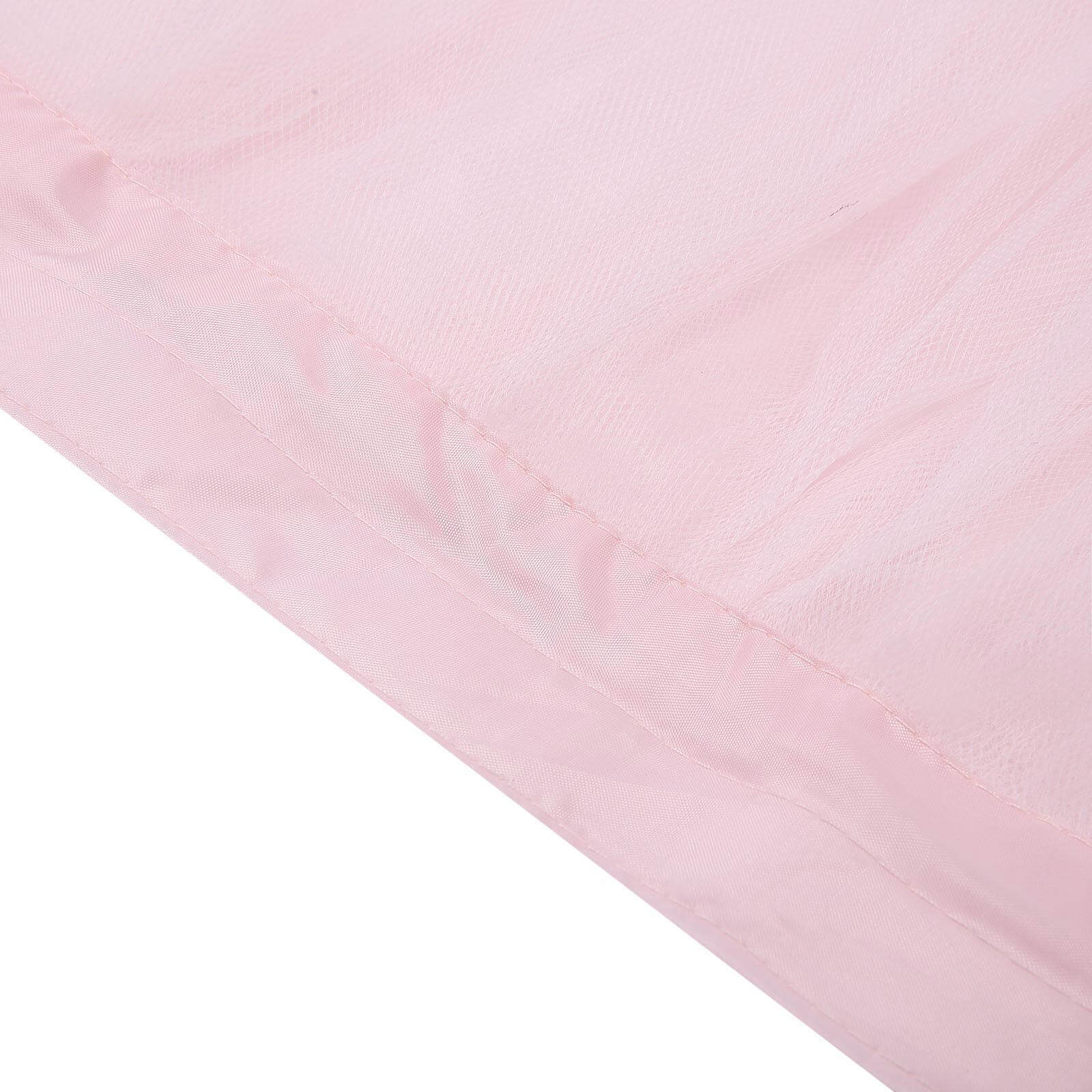 Tulle 17ft Table Skirt Blush - 4 Layer Pleated Tutu Table Cover