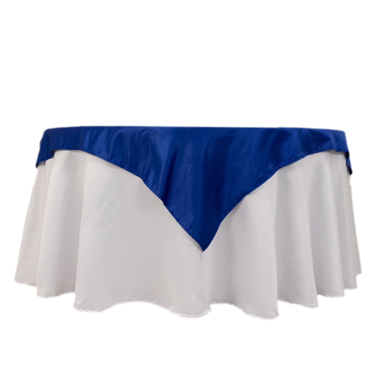 Lamour Satin 54x54 Table Overlay Square Tablecloth Royal Blue - Durable & Silk-Like Table Cover