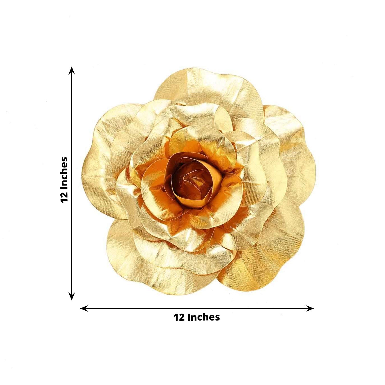 4 Pack 12 Large Metallic Gold Real Touch Artificial Foam DIY Craft Roses