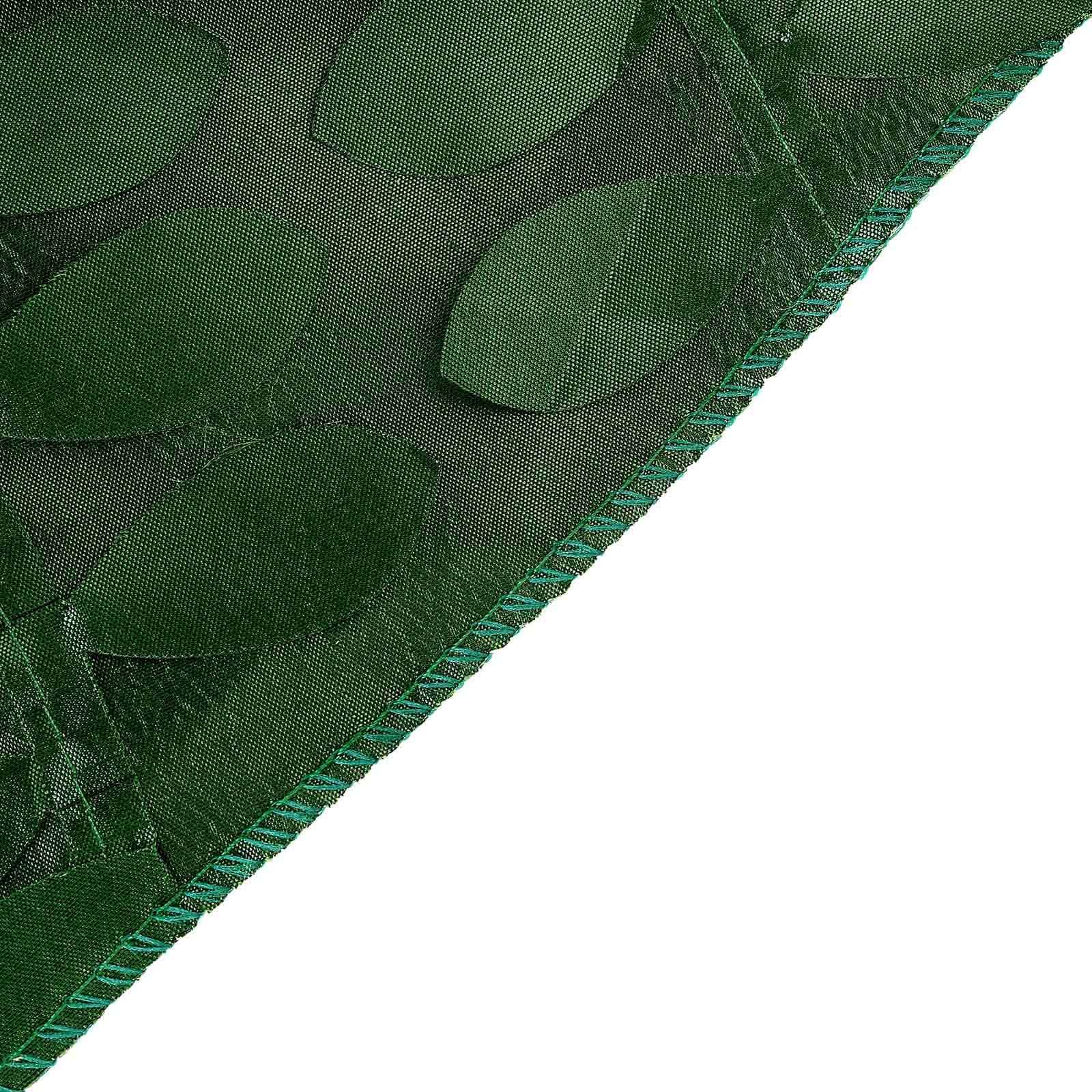 Taffeta 120 Round Tablecloth Green Leaf | 3D Leaf Petal Design Seamless Table Cover