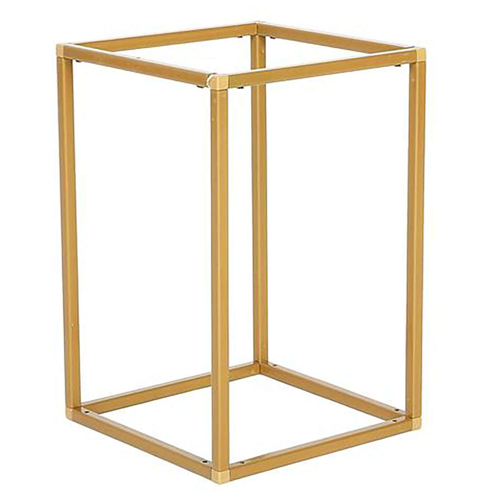 2-Pack Wedding Flower Stand Gold Metal Geometric Column Frame Rectangular - Versatile Floral Pedestal for Sophisticated Arrangements 12