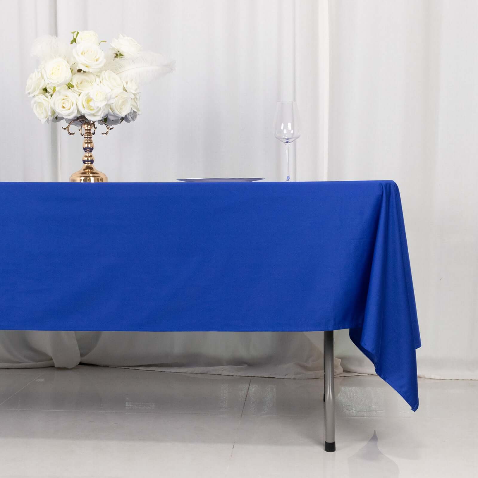 Premium Scuba Rectangular 60x102 Tablecloth Royal Blue - Wrinkle Free & Stain Resistant Table Cover