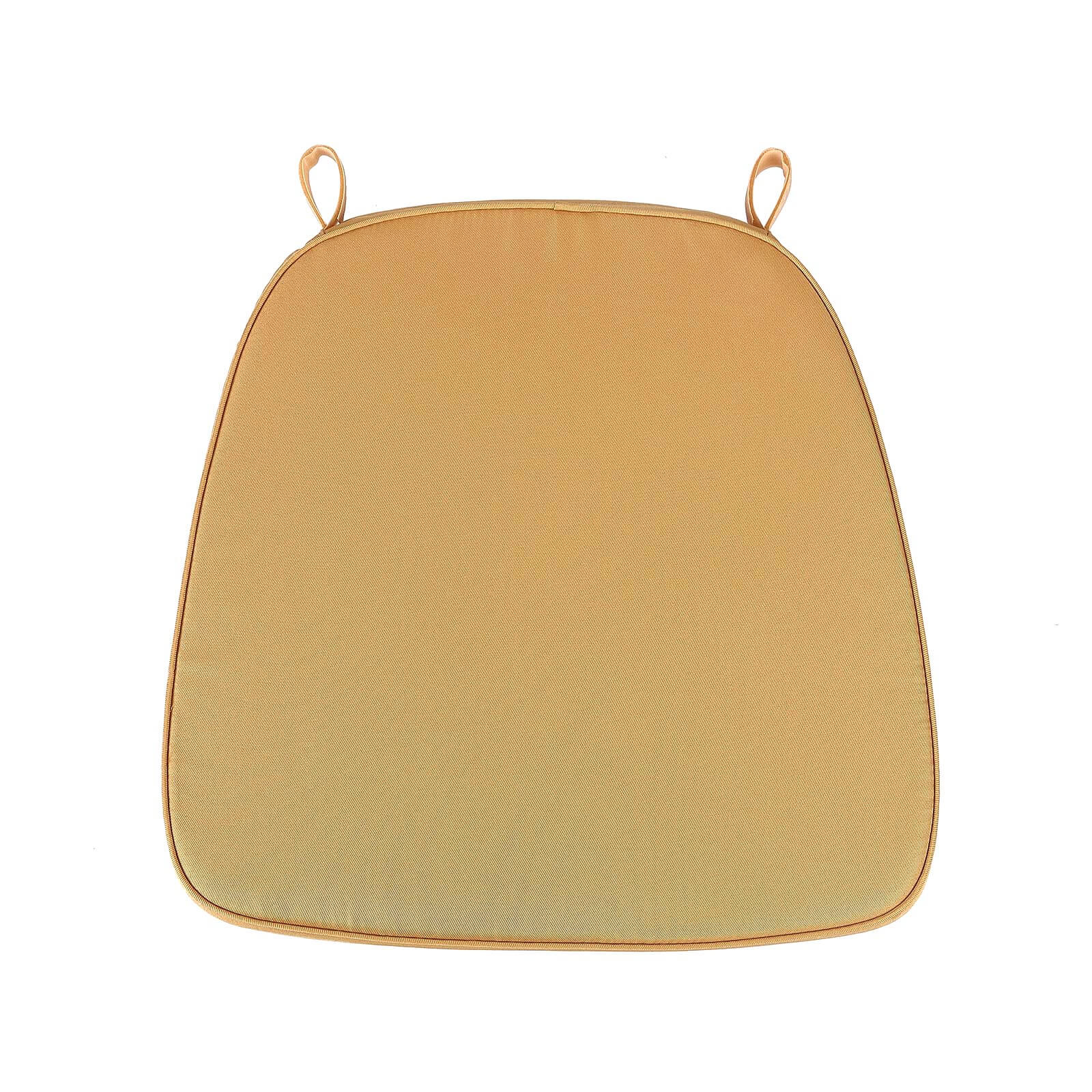 Chiavari Chair Cushion with 1.5 Thick Memory Foam and Ties Gold - Stylish Removable Cover for Comfort