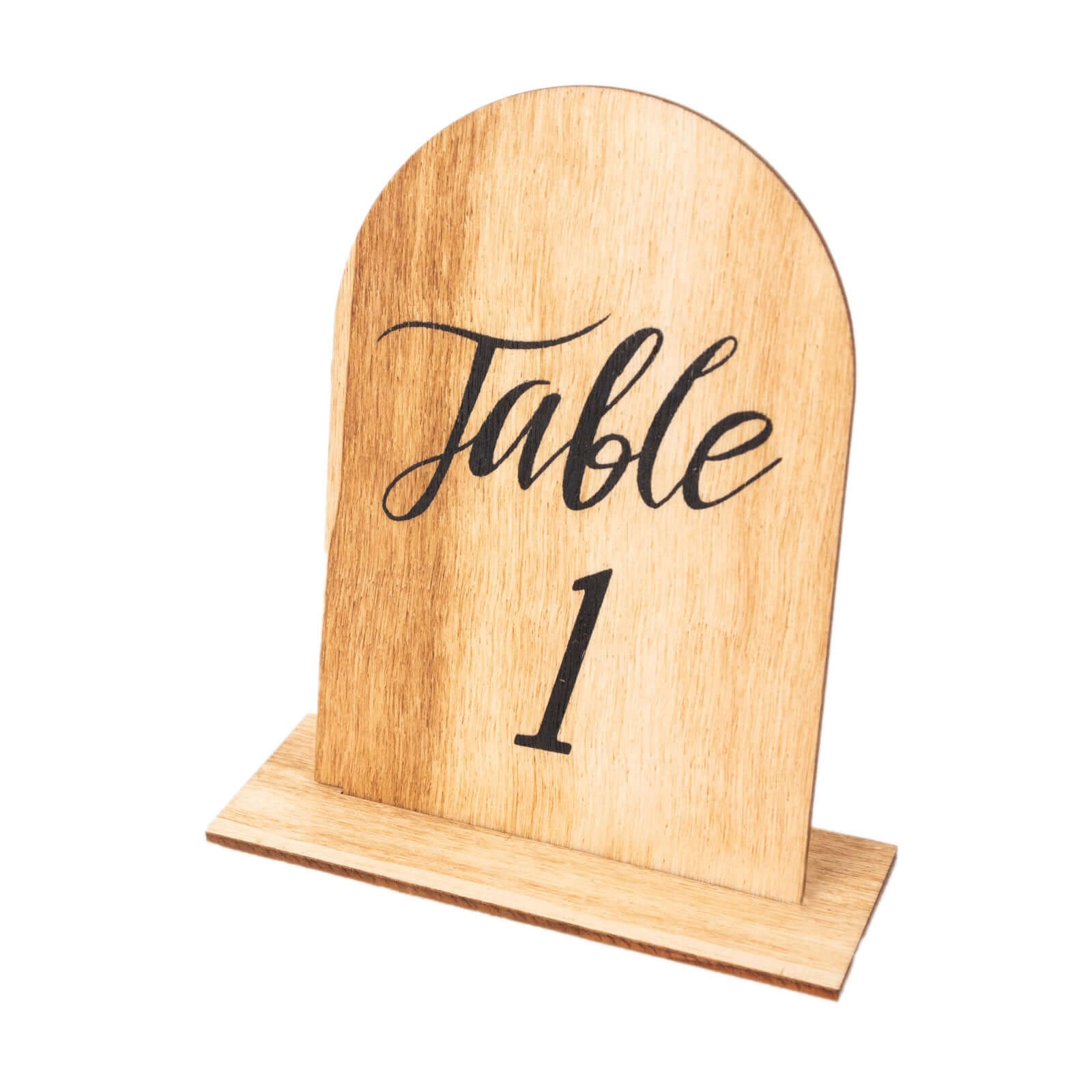 20-Pack Natural Wooden Table Numbers 1-20 Rustic Arch Design with Removable Base - Ideal for Banquets and Receptions 4.5