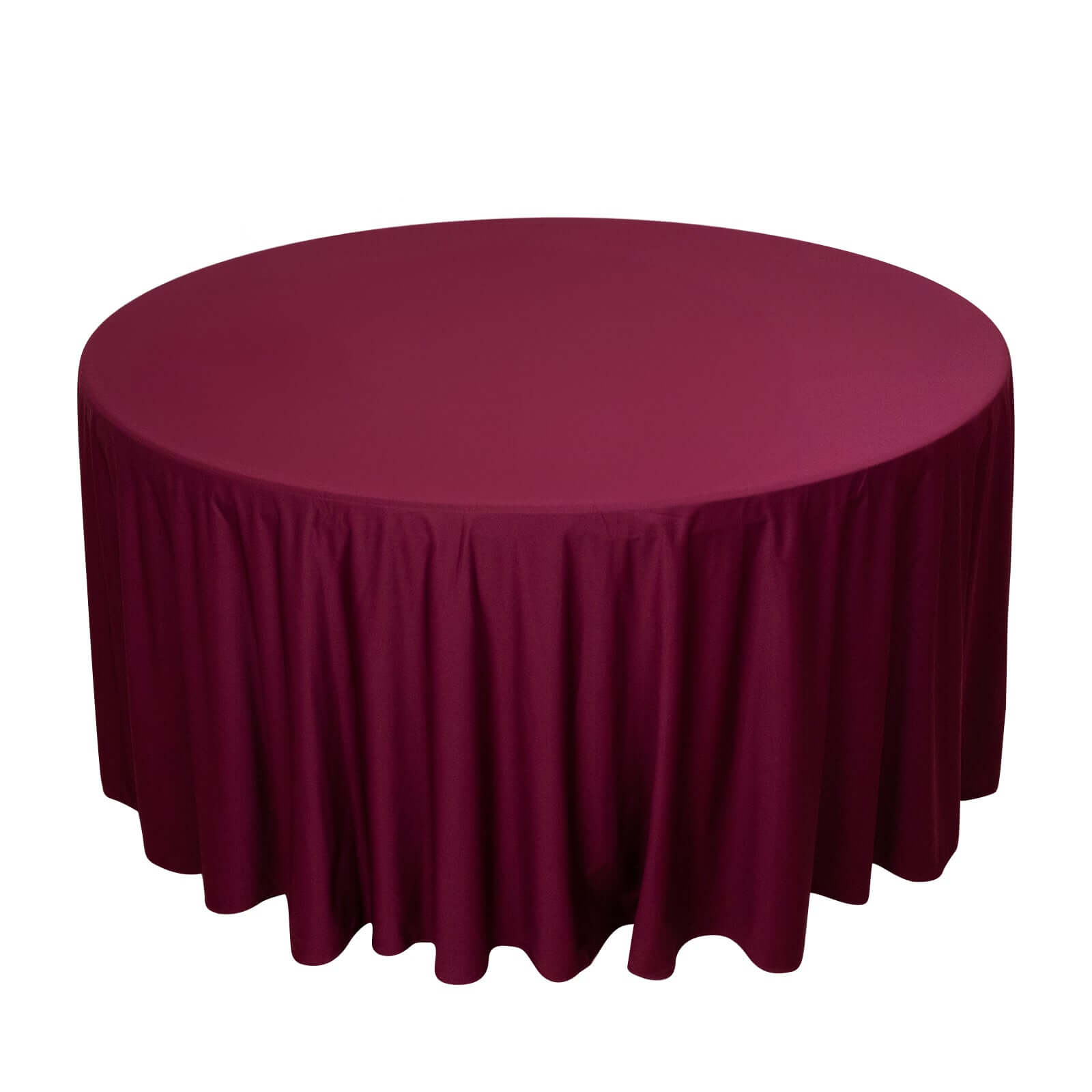 Premium Scuba Round 120 Tablecloth Burgundy - Wrinkle Free & Stain Resistant Seamless Table Cover