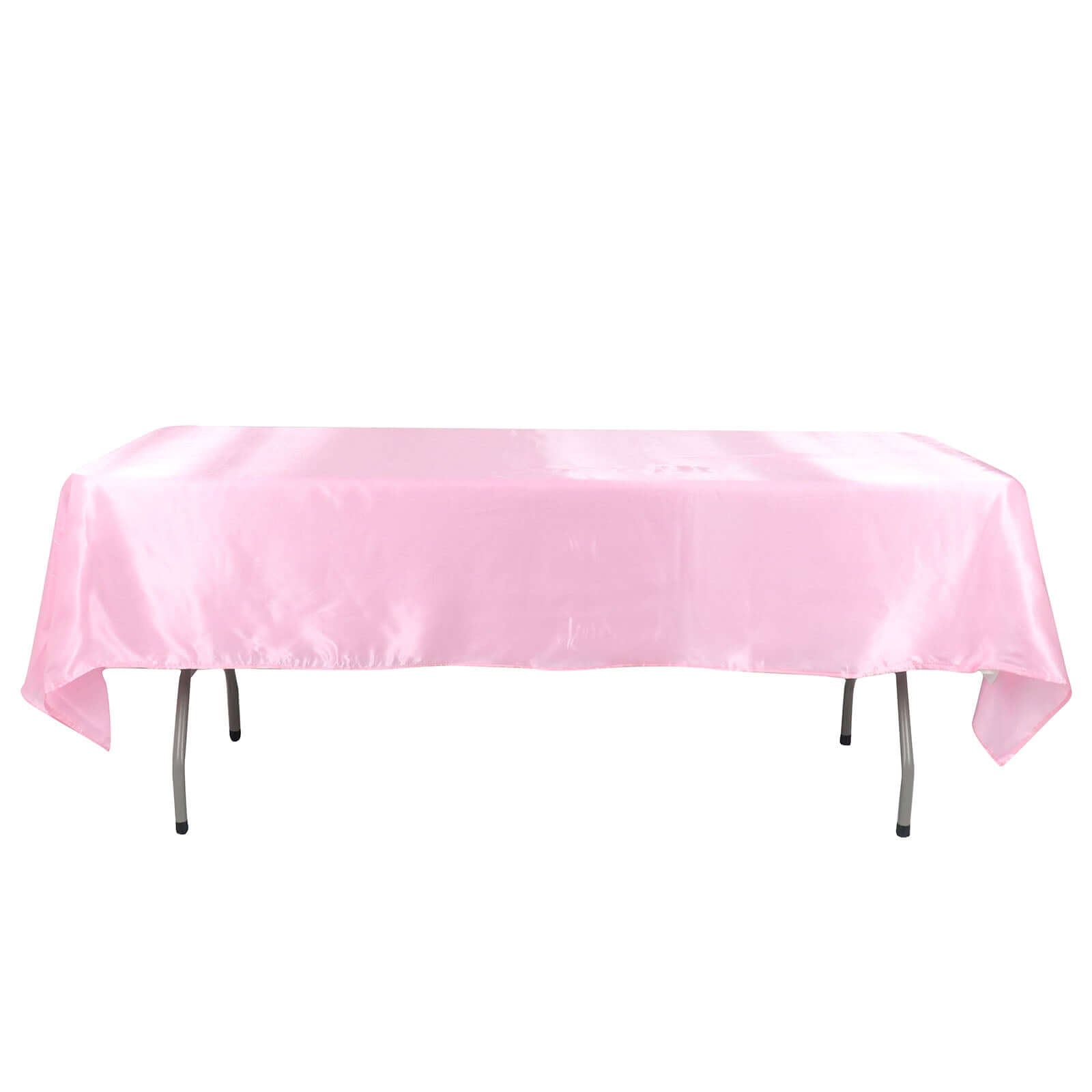 Satin Rectangular 60x102 Tablecloth Pink - Smooth and Lustrous Table Cover