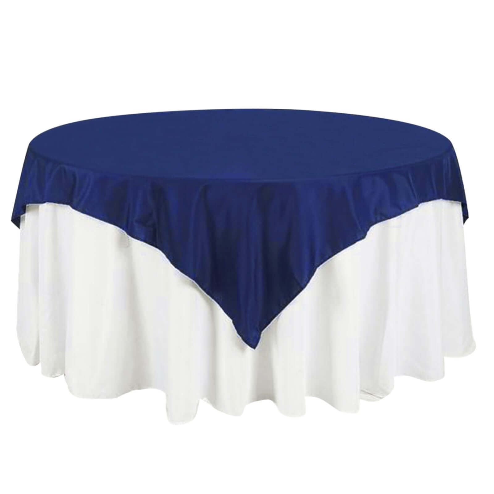 Polyester 70x70 Table Overlay Square Tablecloth Navy Blue - Wrinkle-Resistant & Durable Table Cover