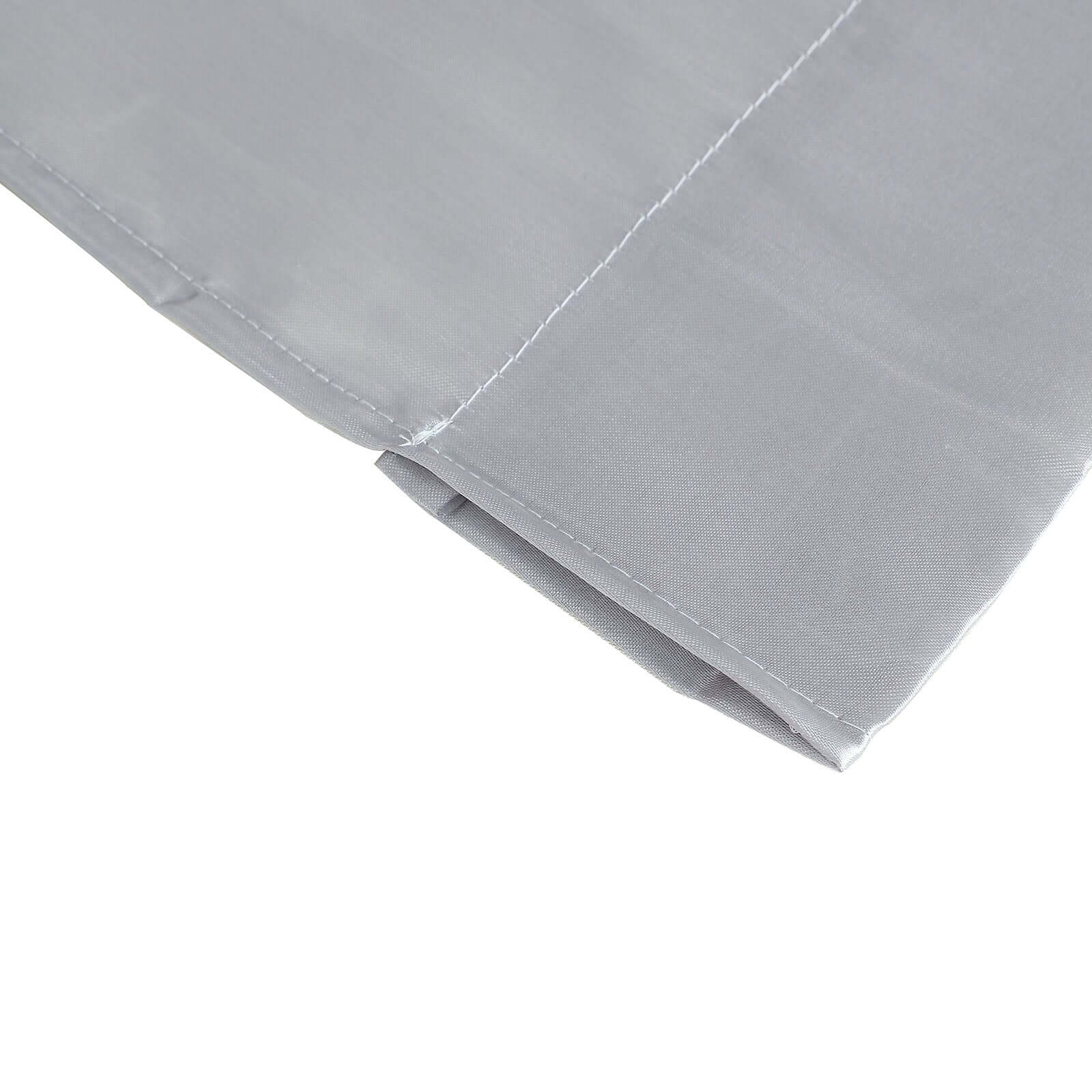 8ftx10ft Silver Satin Event Curtain Drapes, Backdrop Event Panel