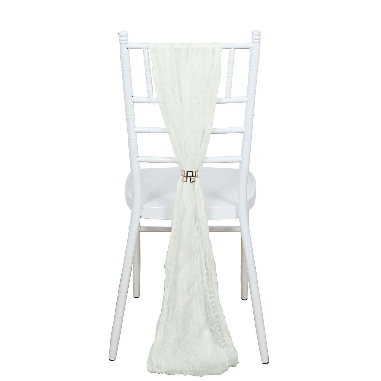 5 Pack Cheesecloth Gauze 16x88 Chair Sashes Ivory - Stylish Boho Decor for Weddings & Gatherings