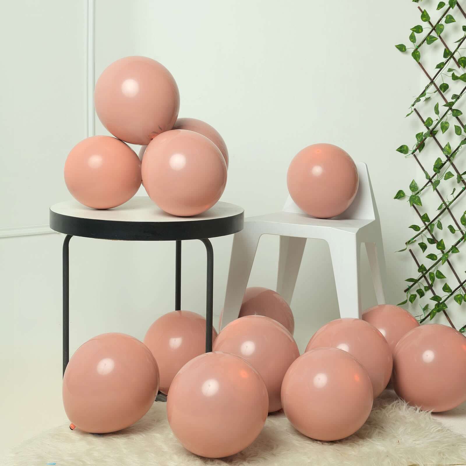 25 Pack 10 Matte Dusty Rose Double Stuffed Prepacked Latex Balloons