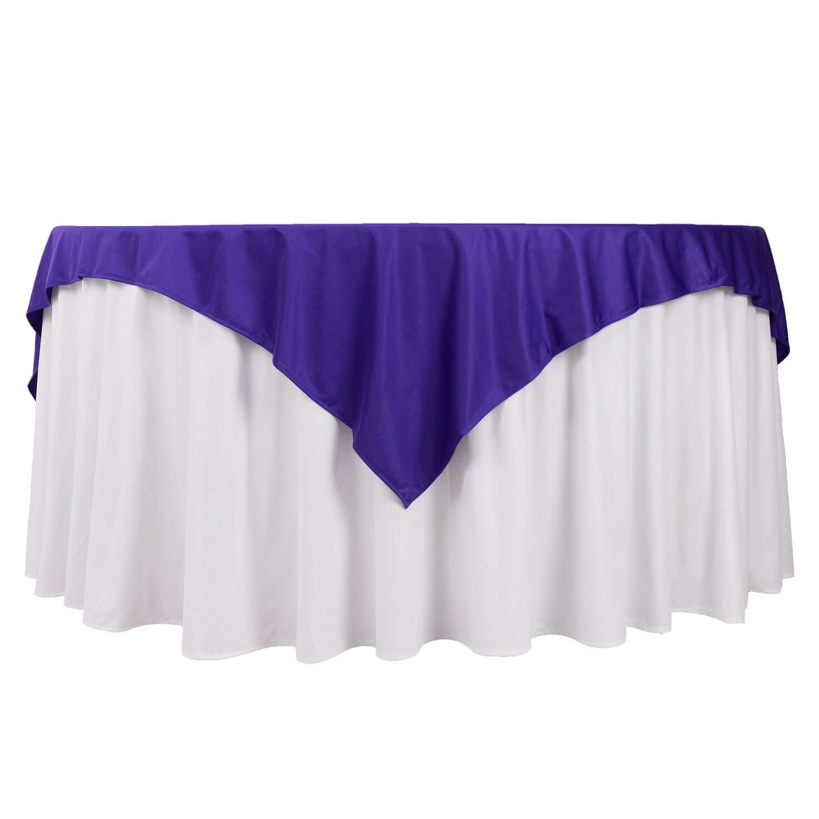 Premium Scuba 70x70 Table Overlay Square Tablecloth Purple - Wrinkle Free & Stain Resistant Table Cover