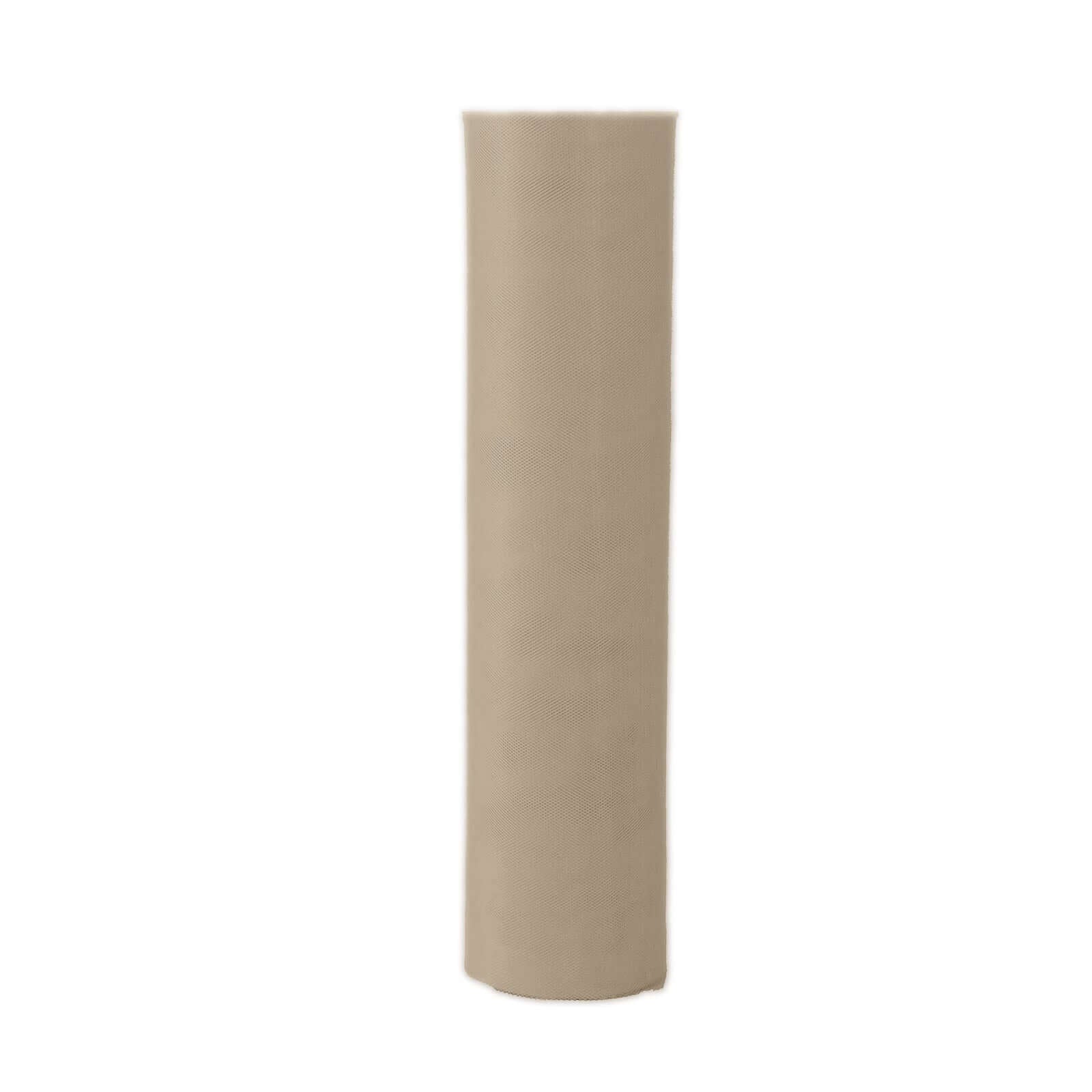 18x100 Yards Taupe Tulle Fabric Bolt, Sheer Fabric Spool Roll For Crafts