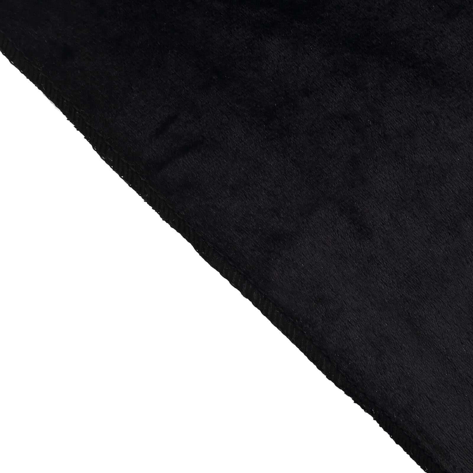 Premium Velvet 90x156 Rectangle Tablecloth Black - Reusable Soft & Stylish Seamless Table Cover for Sophisticated Weddings & Events