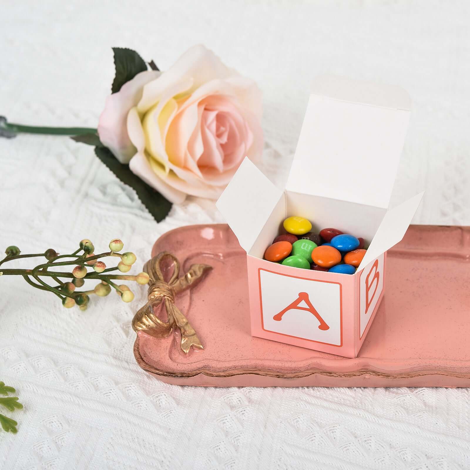 25 Pack 2 Pink Baby Shower Party Favor Candy Gift Boxes
