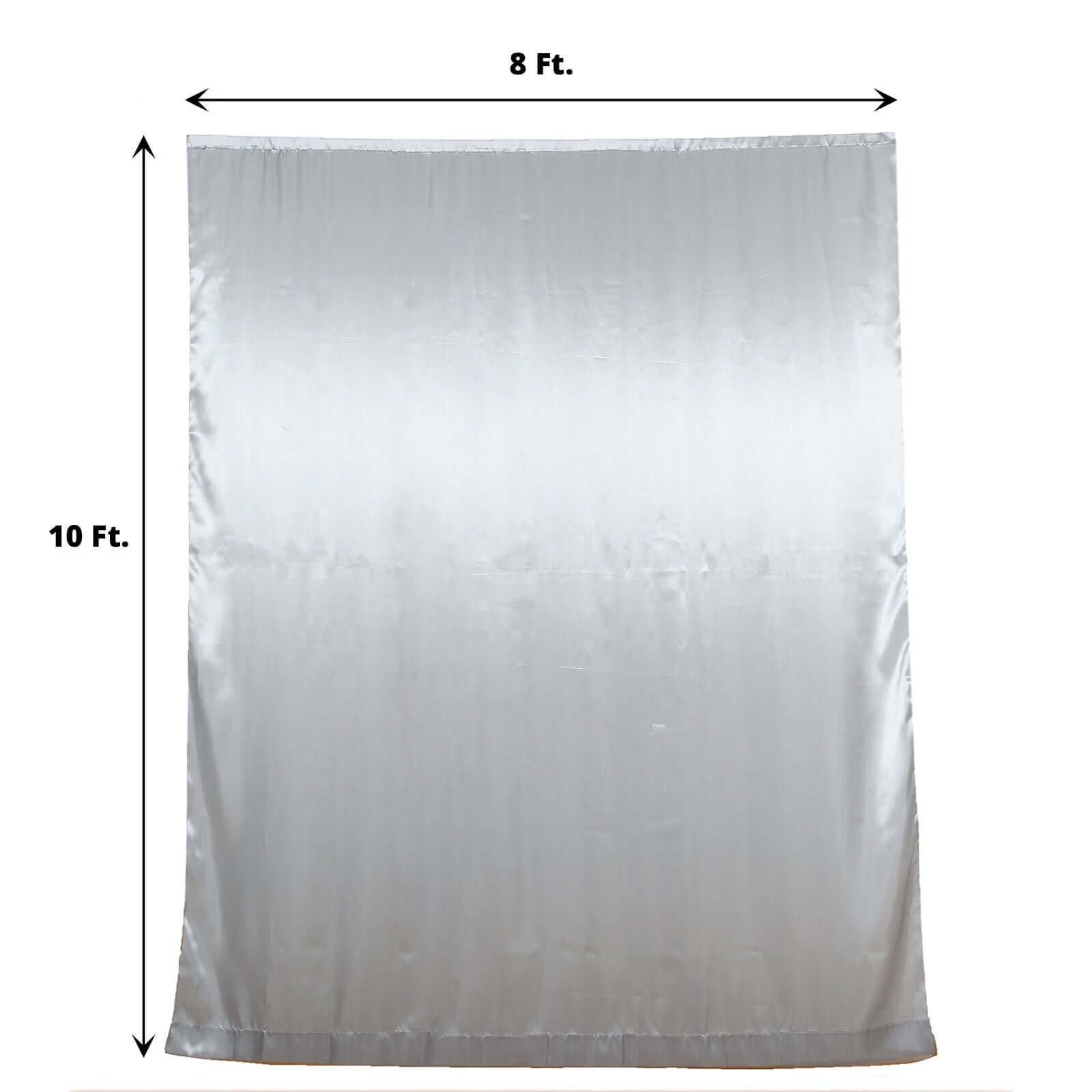 8ftx10ft Silver Satin Event Curtain Drapes, Backdrop Event Panel