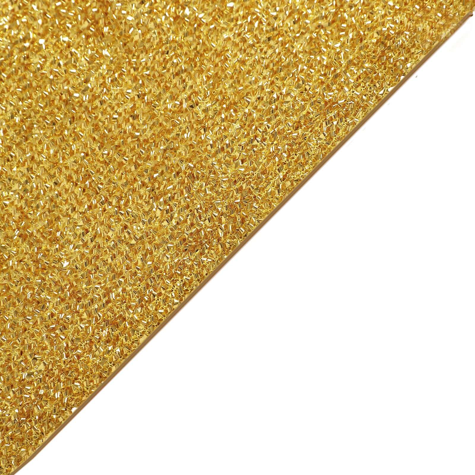 5ft Gold Shimmer Tinsel Spandex Chiara Backdrop Stand Cover For Fitted Round Top Wedding Arch