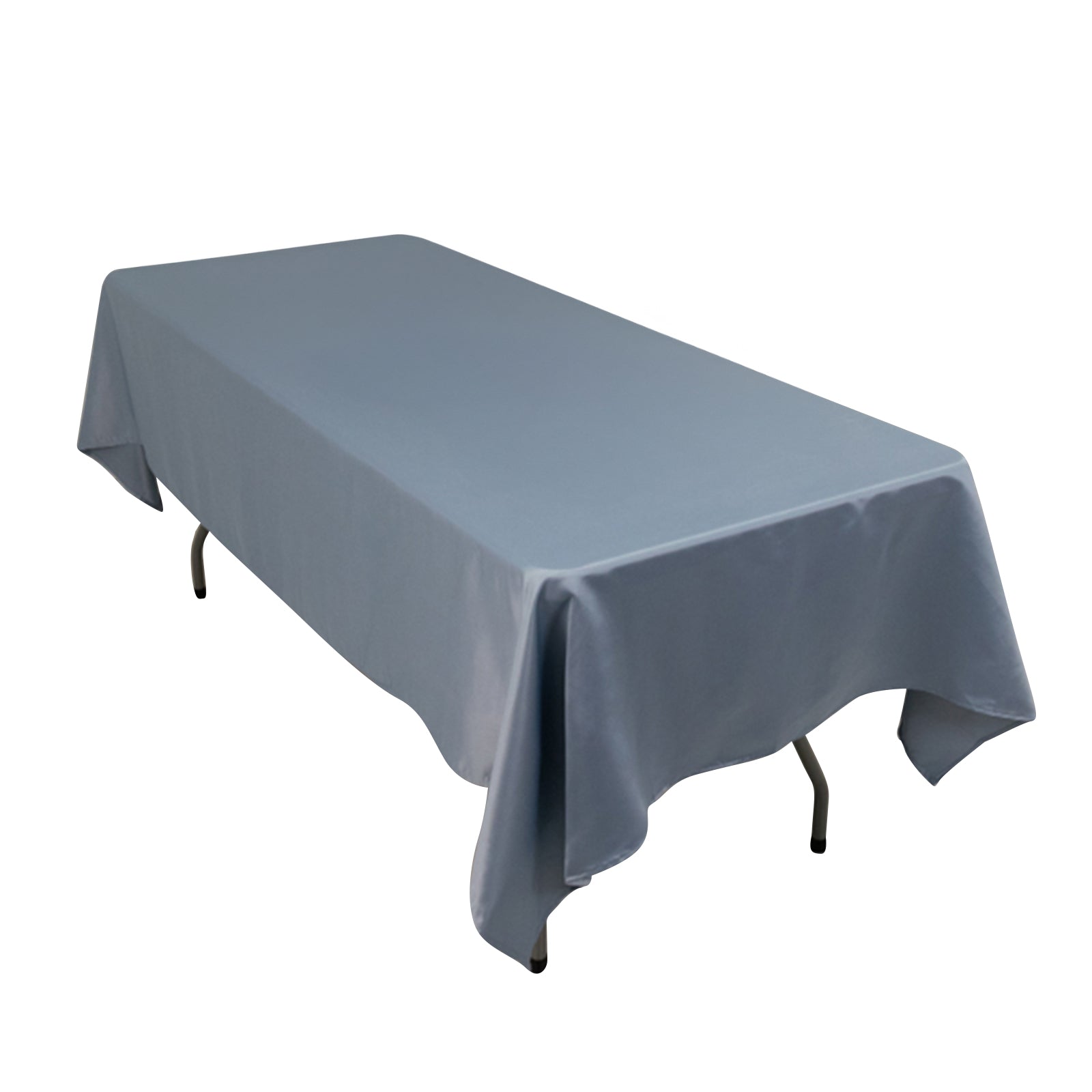 Lamour Satin 60x102 Rectangle Tablecloth Dusty Blue - Durable & Silky Soft Feel Table Cover