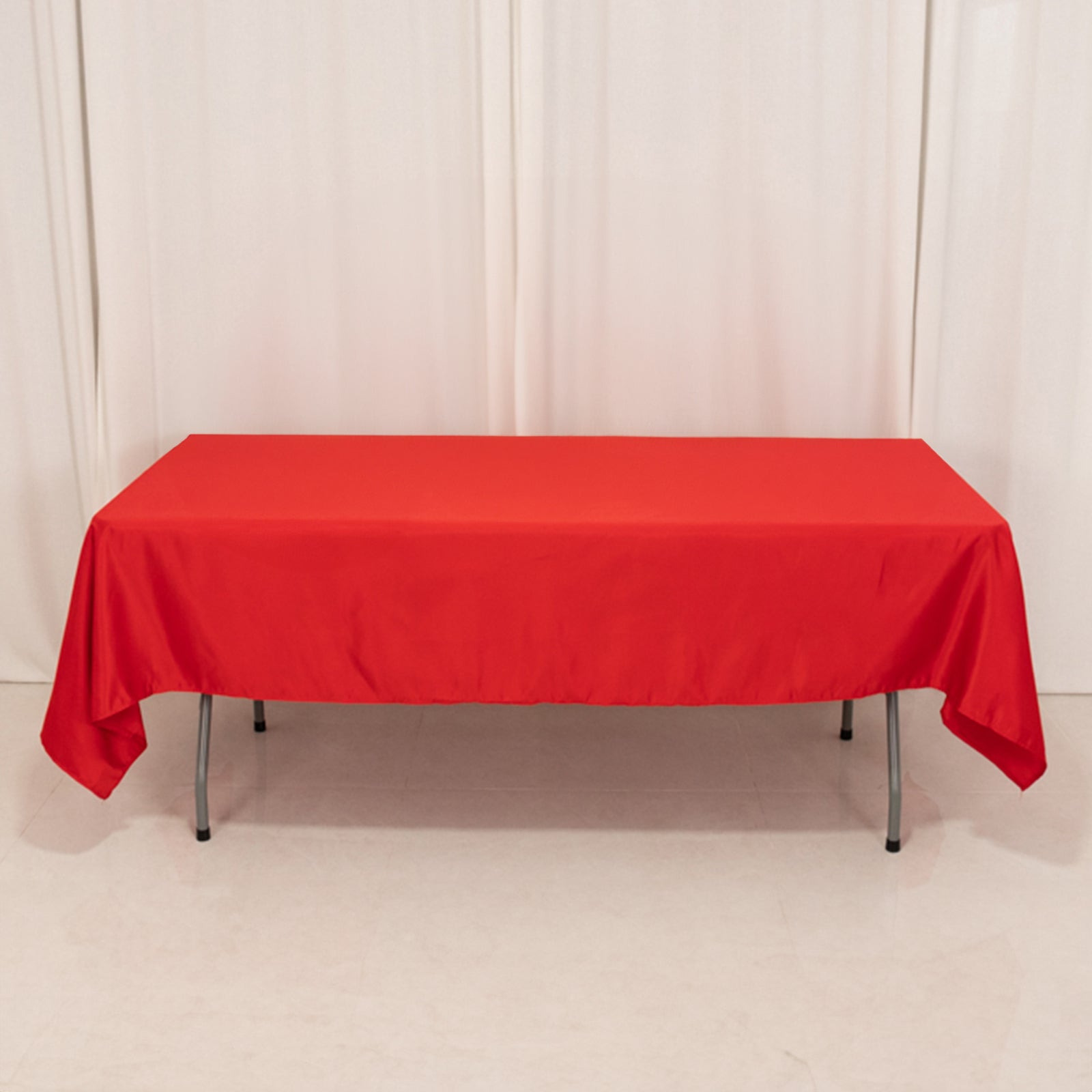 Lamour Satin 60x102 Rectangle Tablecloth Red - Durable & Silky Soft Feel Table Cover