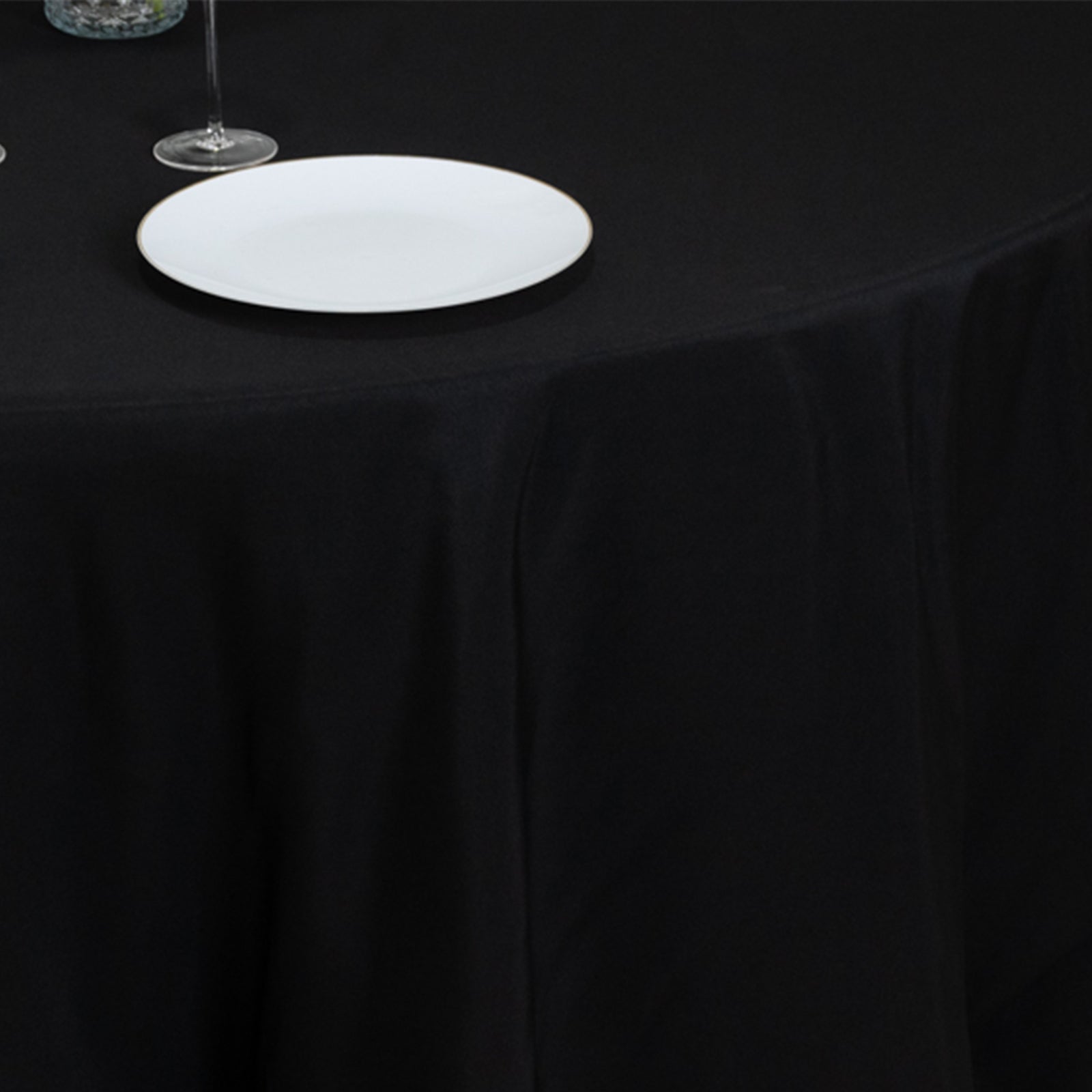 Fire Retardant Premium Polyester 120 Round Tablecloth Black - High-Performance Seamless Table Cover