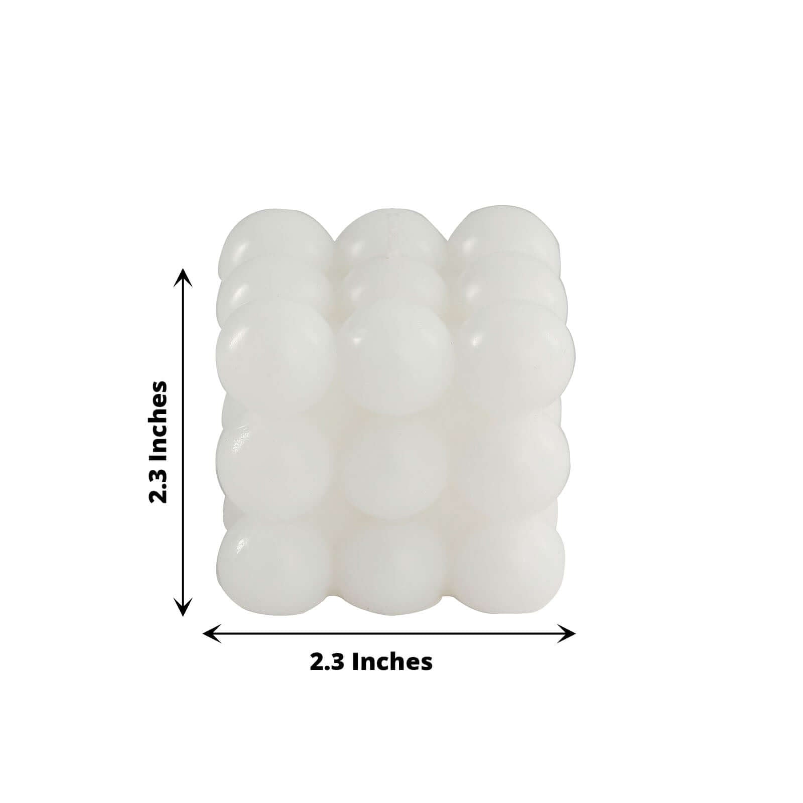 2-Pack Decorative Paraffin Wax Candles Bubble Cube Design White - Unscented Long Burning Pillar Candle Set 2