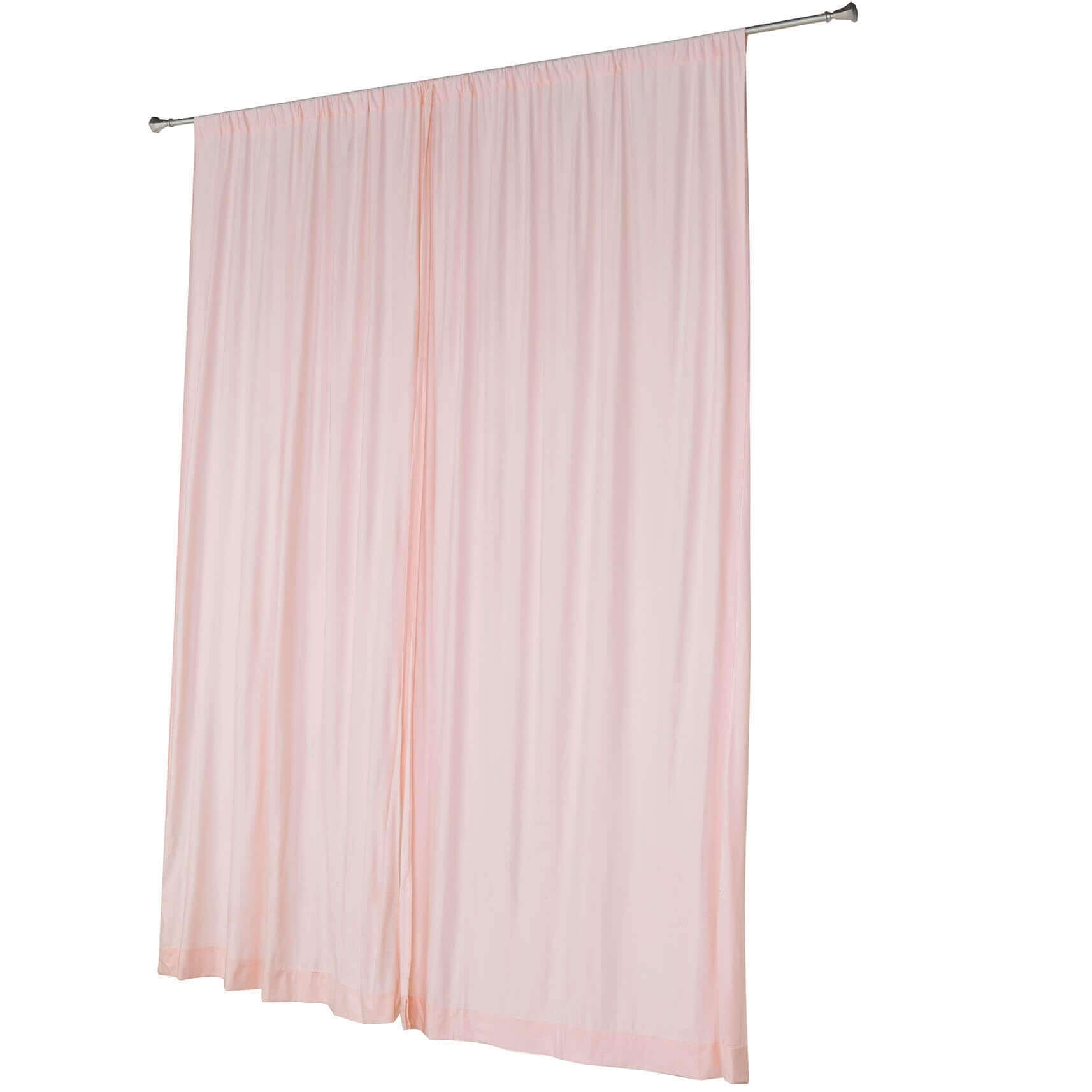 2 Pack Blush Scuba Polyester Event Curtain Drapes, Durable Flame Resistant Backdrop Event Panels Wrinkle Free with Rod Pockets - 10ftx10ft