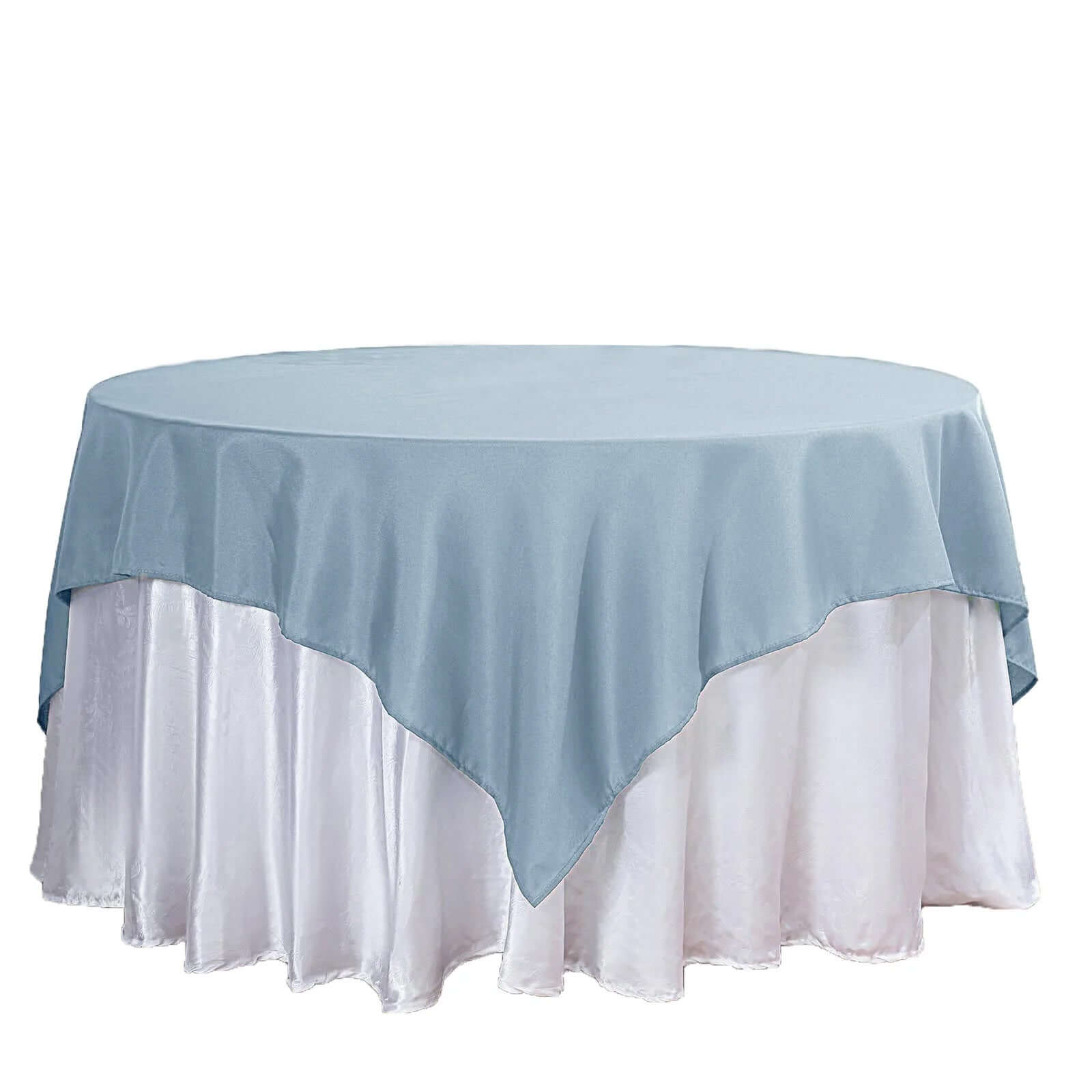 Polyester 70x70 Table Overlay Square Tablecloth Dusty Blue - Wrinkle-Resistant & Durable Table Cover