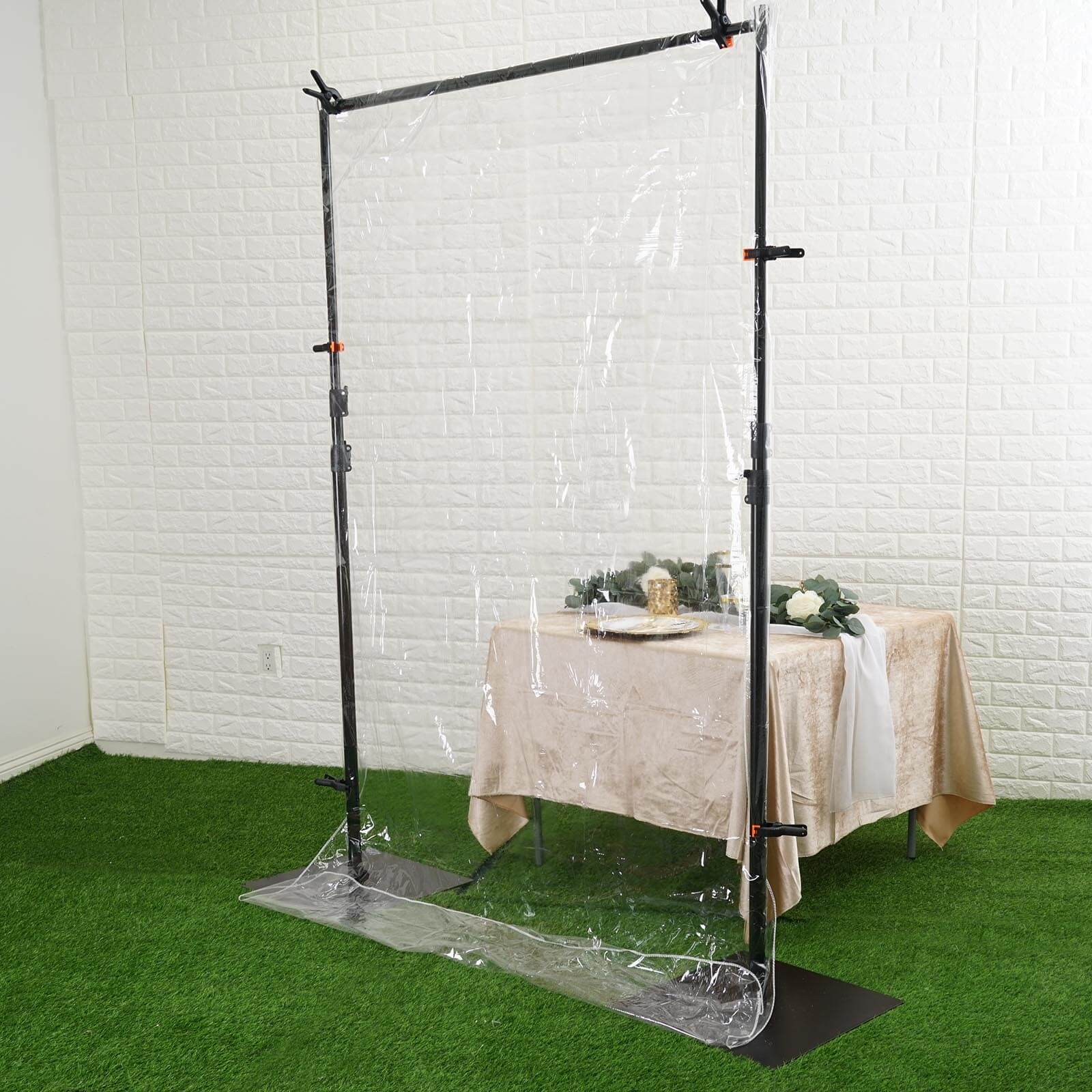 5ft x 9ft Clear Portable Isolation Wall Kit, Floor Standing Sneeze Guard