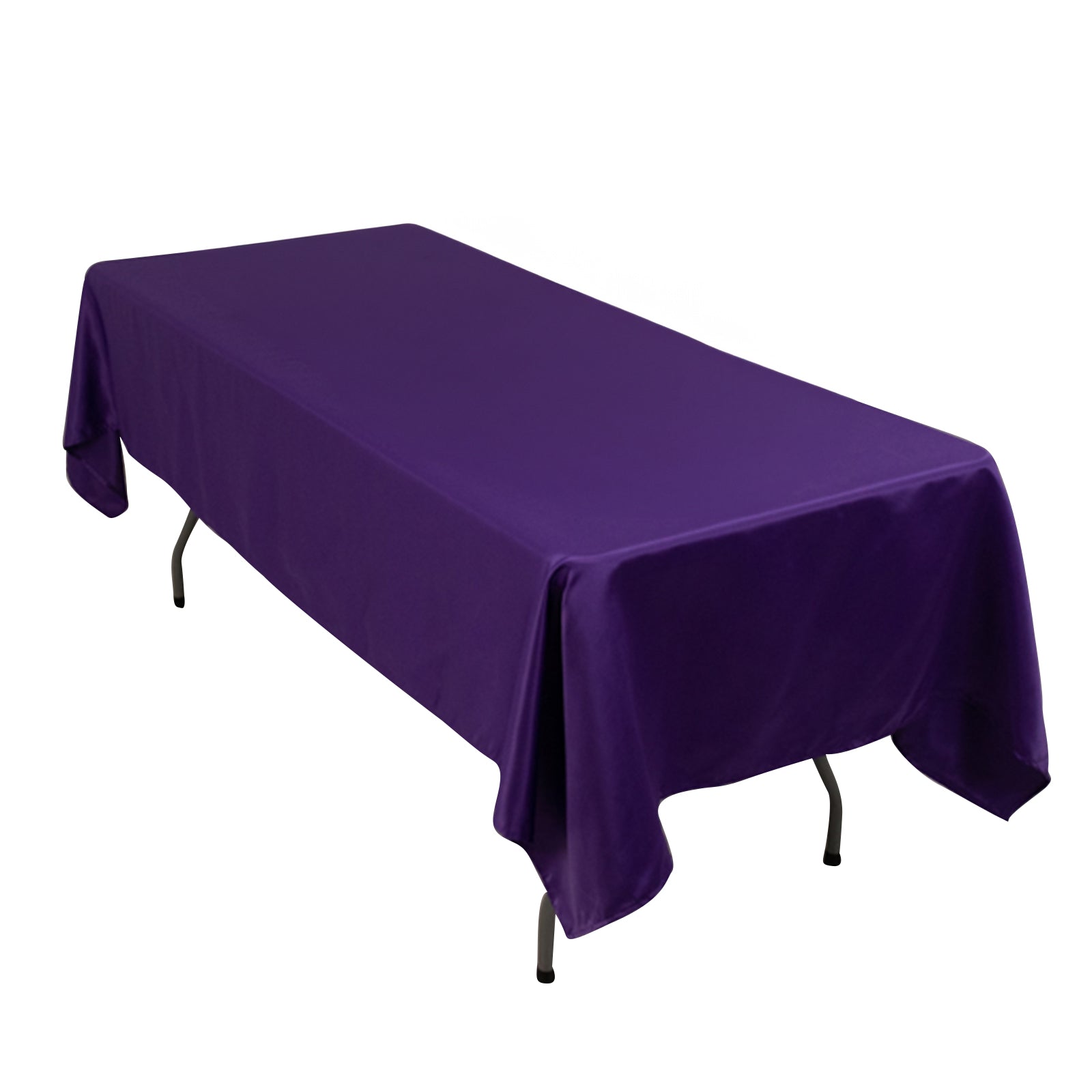 Lamour Satin 60x102 Rectangle Tablecloth Purple - Durable & Silky Soft Feel Table Cover