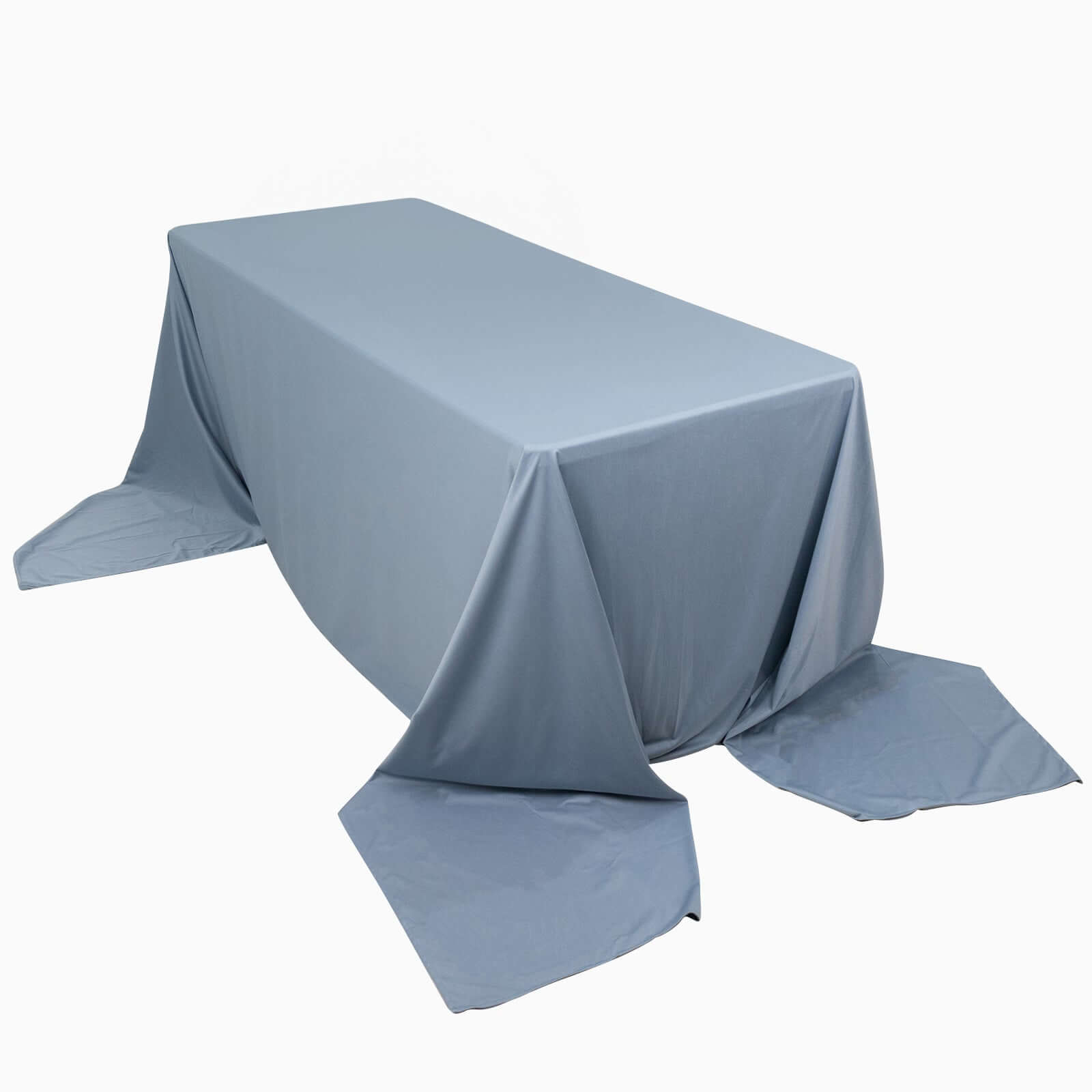 Premium Scuba Rectangular 90x156 Tablecloth Dusty Blue - Wrinkle Free, Stain Resistant & Seamless Table Cover