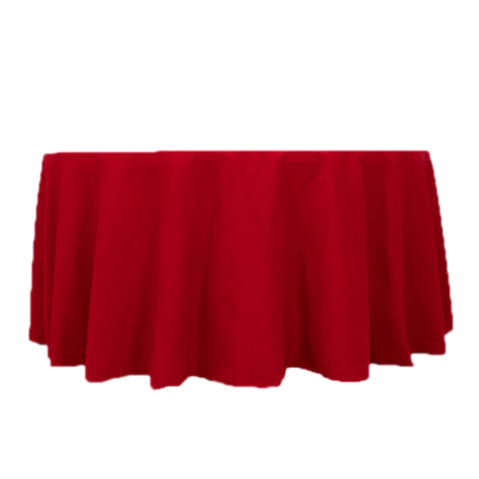 Cotton Blend 120 Round Tablecloth Red - Seamless Wrinkle-Resistant Table Cover